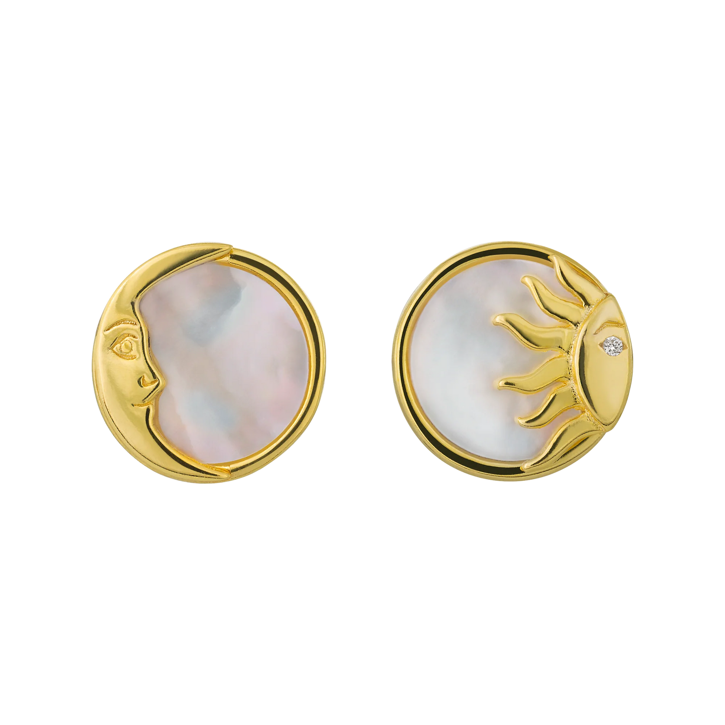 Mother of Pearl Sun & Moon Studs