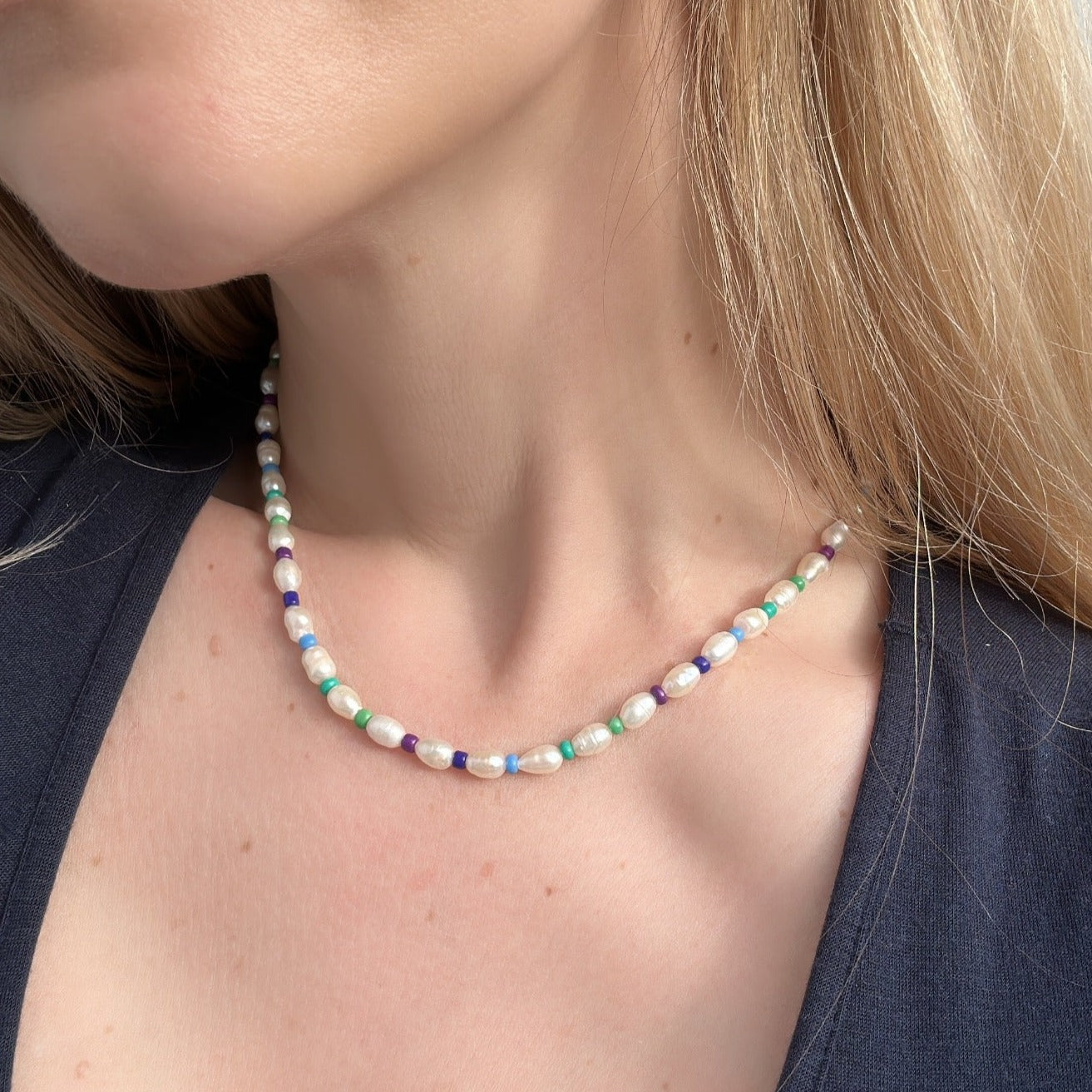 Azure Pearl Necklace