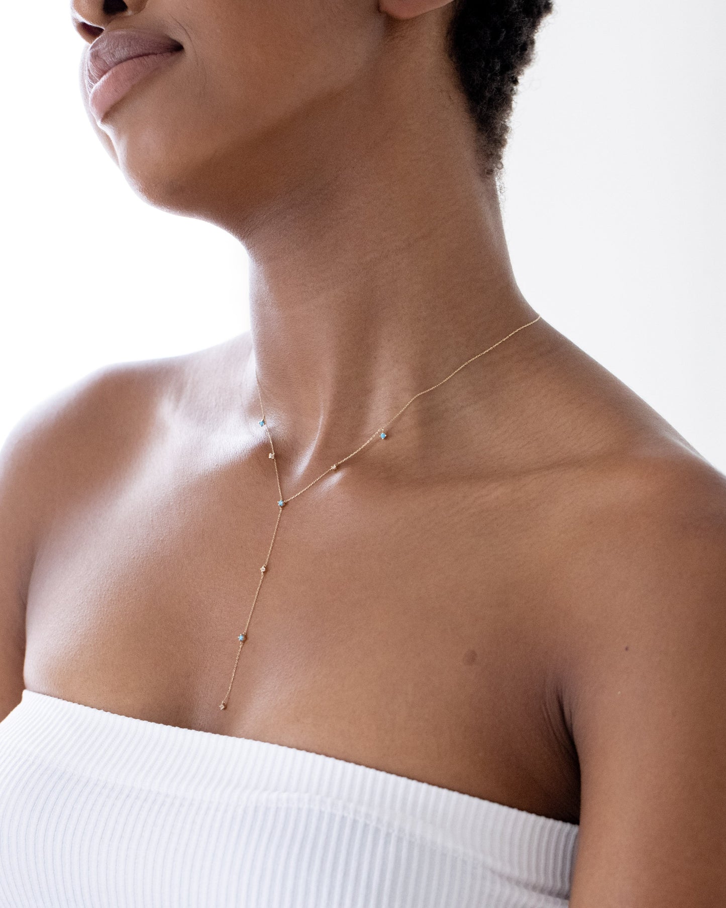 LaKaiser gold turquoise lariat necklace