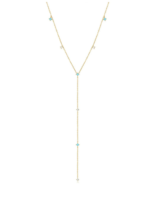 LaKaiser gold turquoise lariat necklace