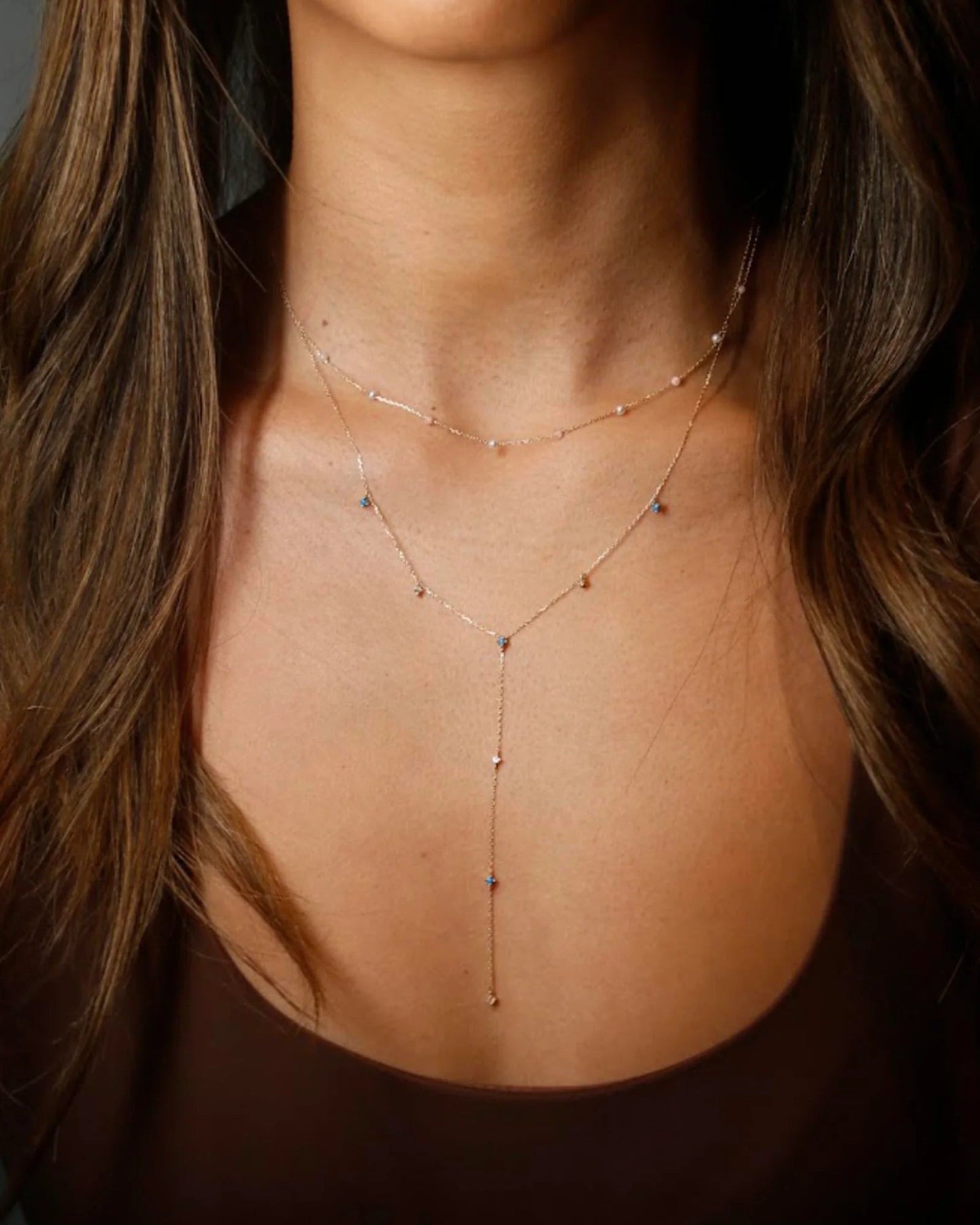 LaKaiser gold turquoise lariat necklace