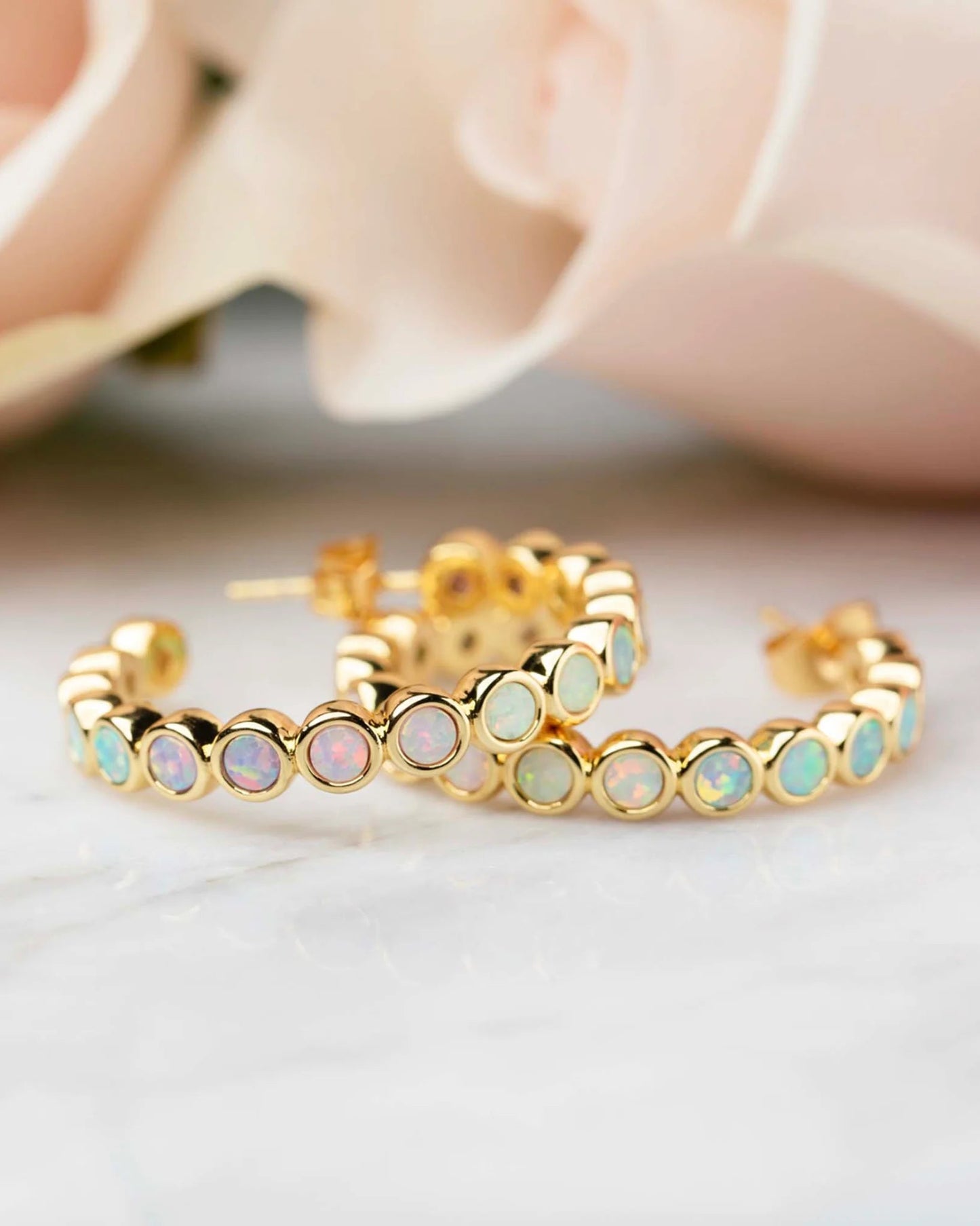 La Kaiser Opal Ombre Hoop Earrings