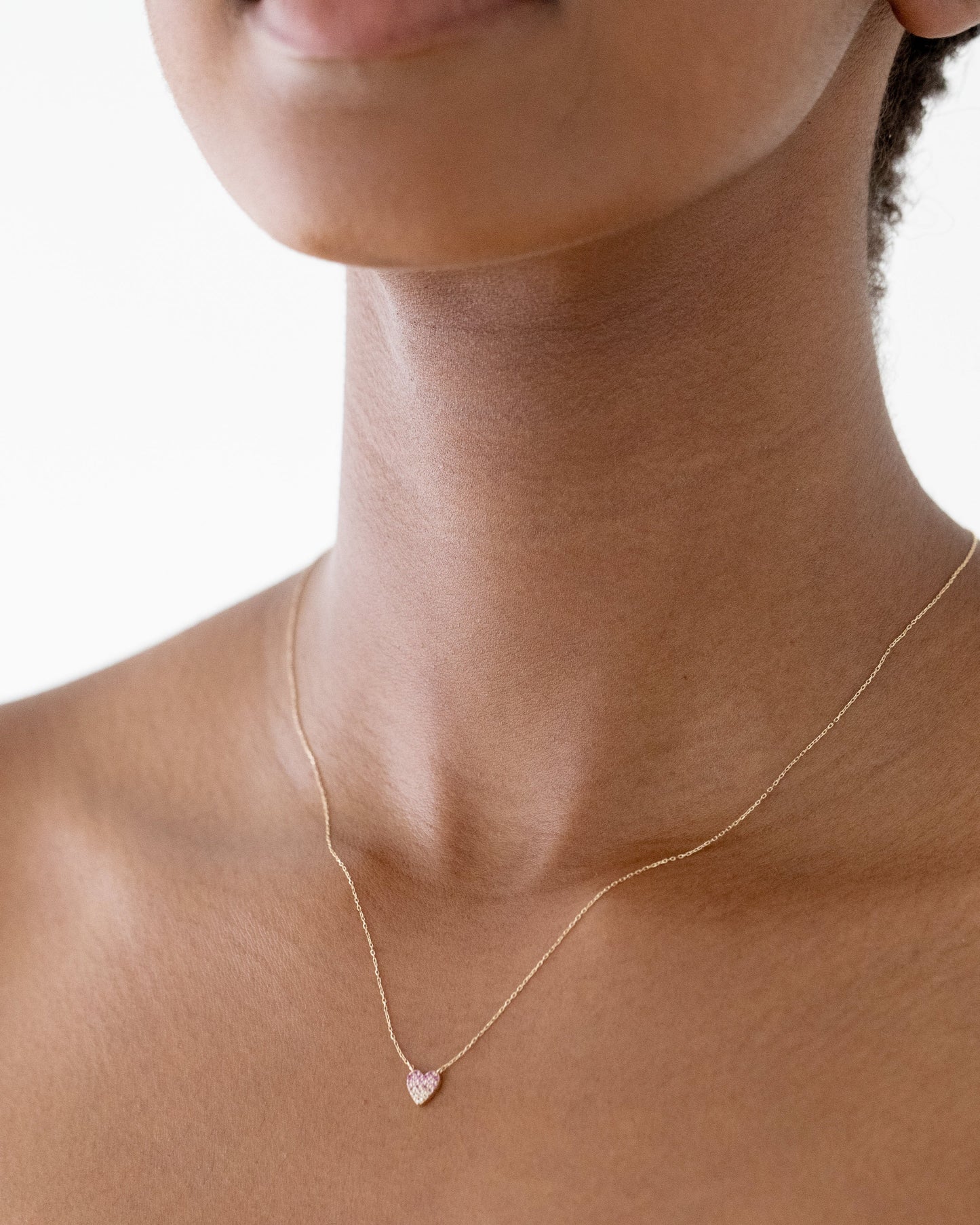 La Kaiser pink sapphire heart necklace