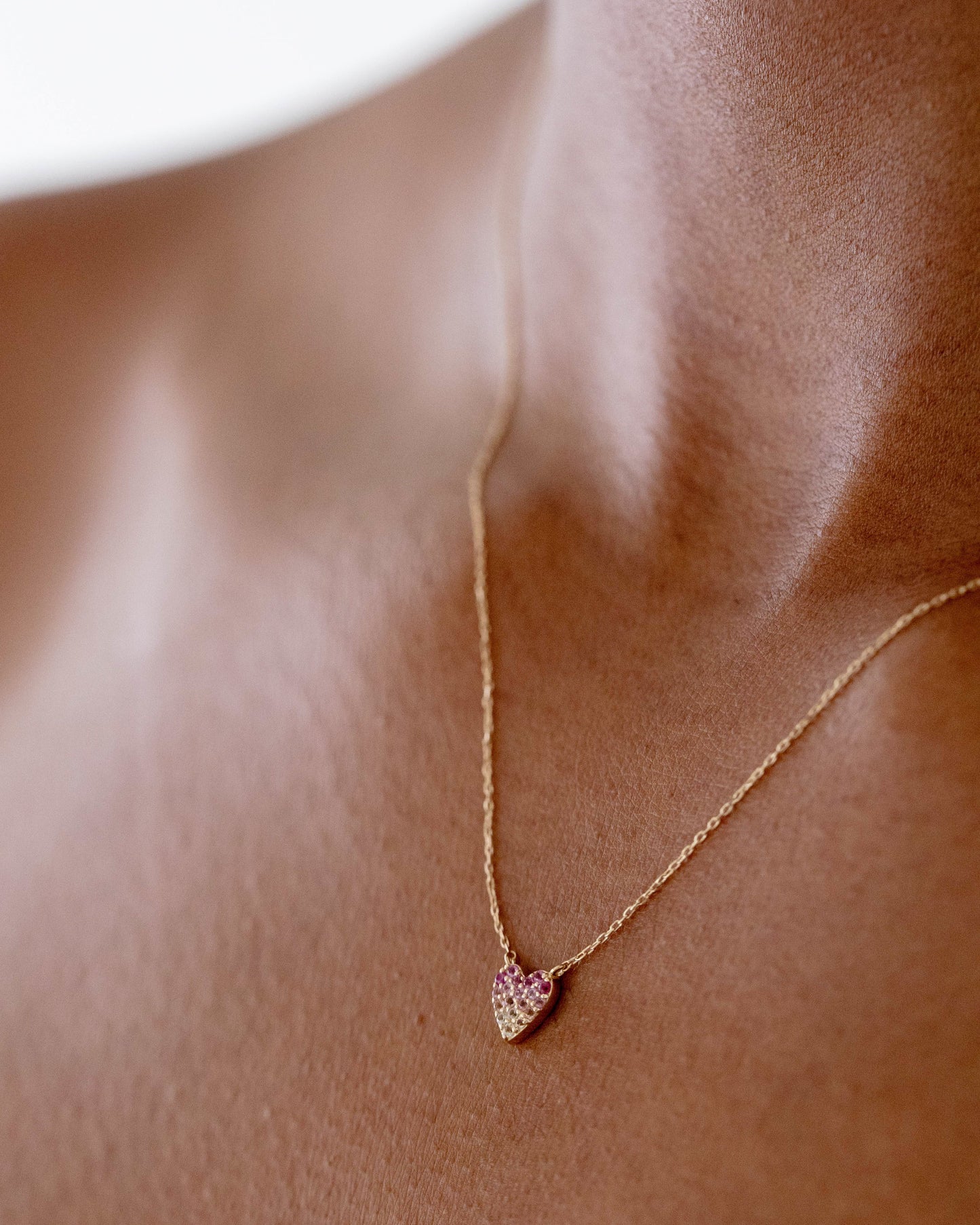 La Kaiser pink sapphire heart necklace