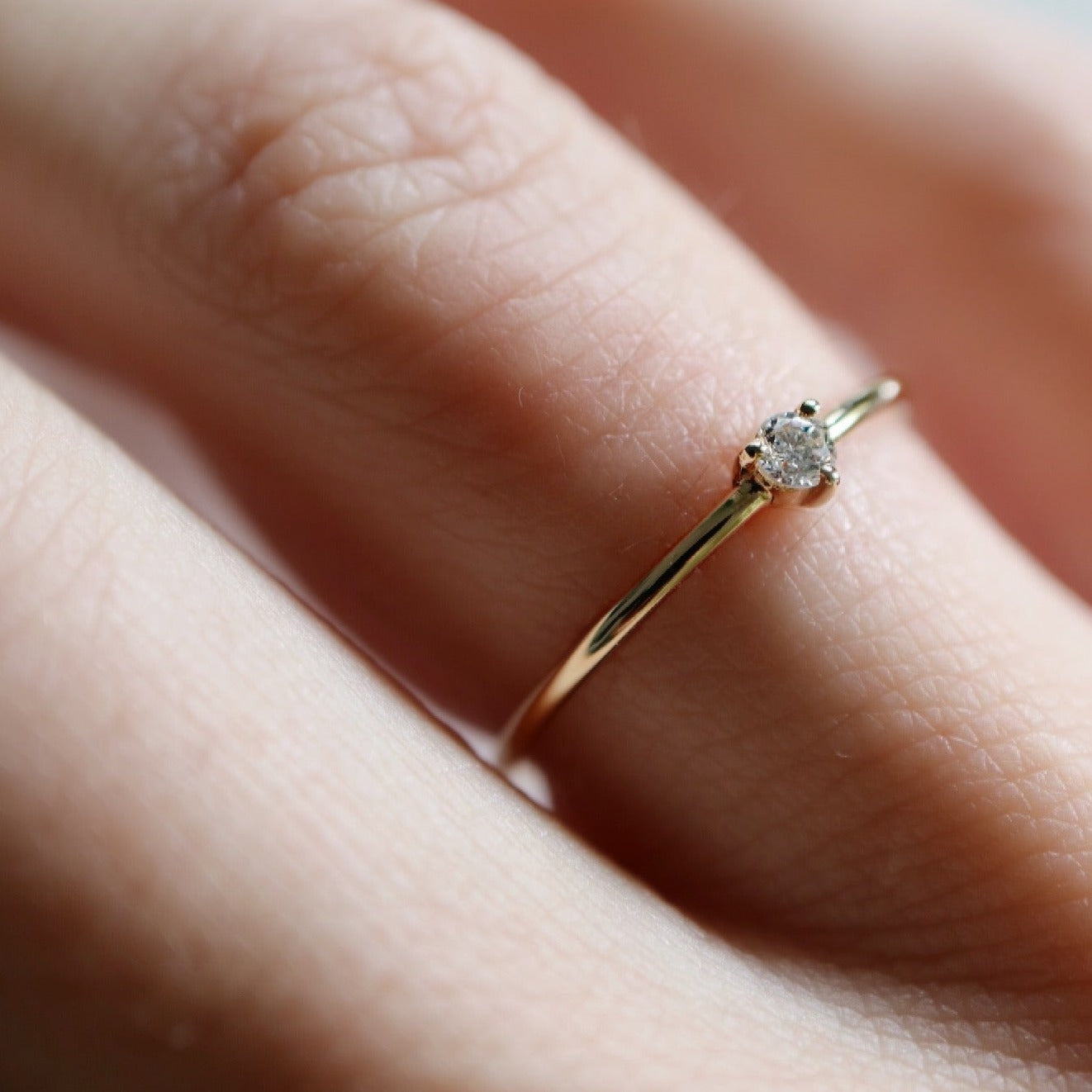 14ct gold Diamond stacking ring