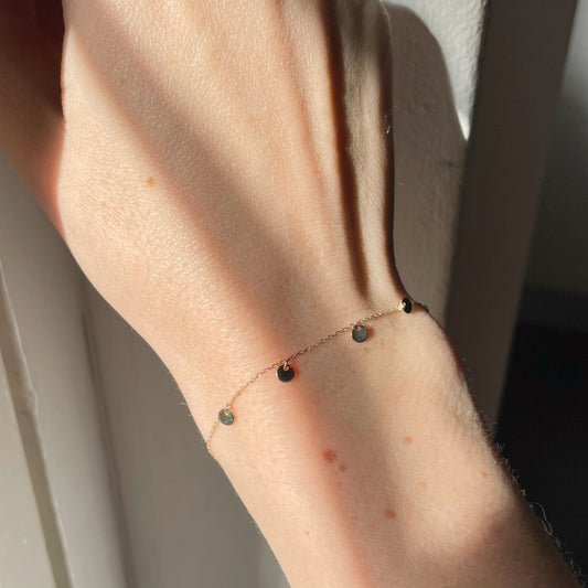 14kt gold disc bracelet