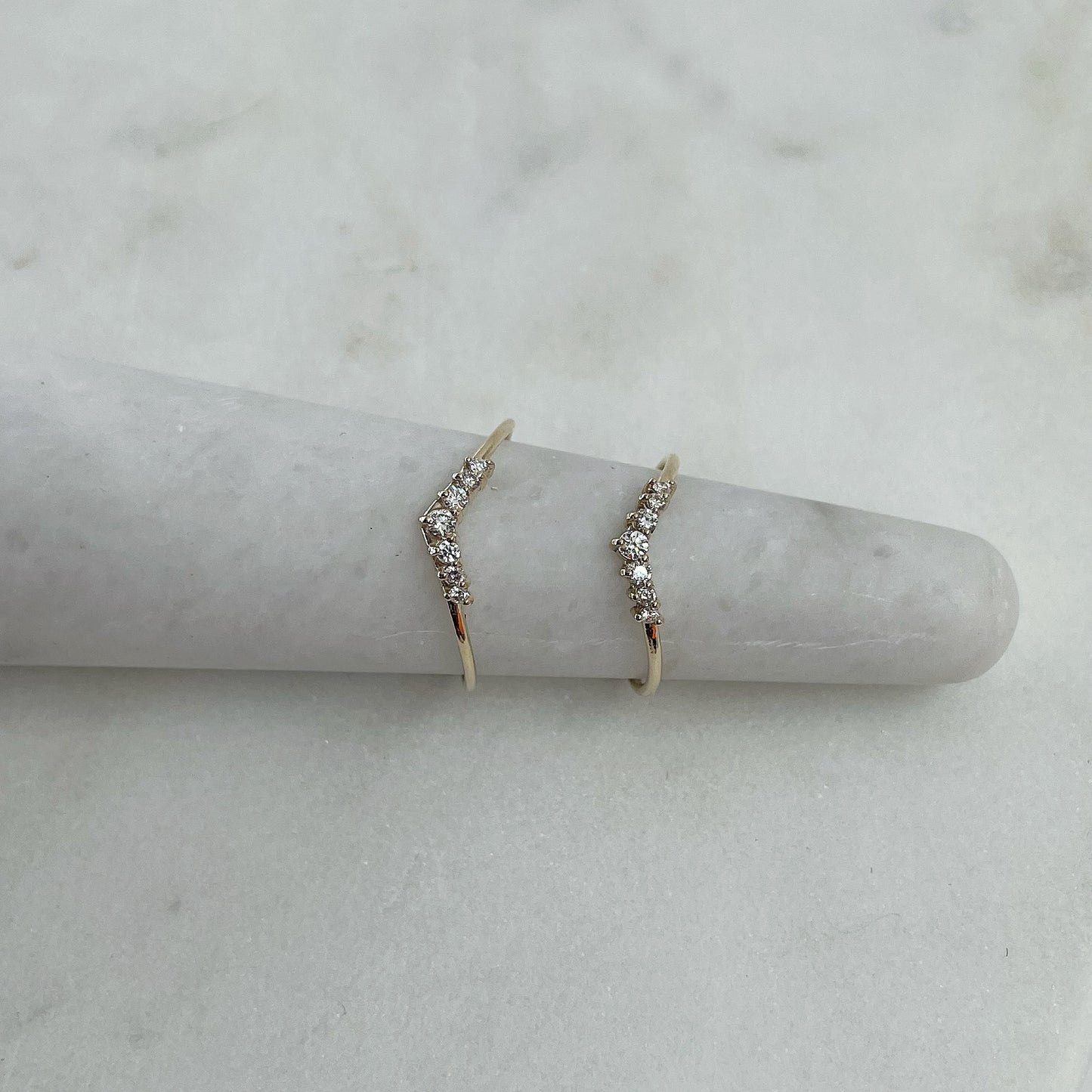 9ct gold and diamond Wish rings