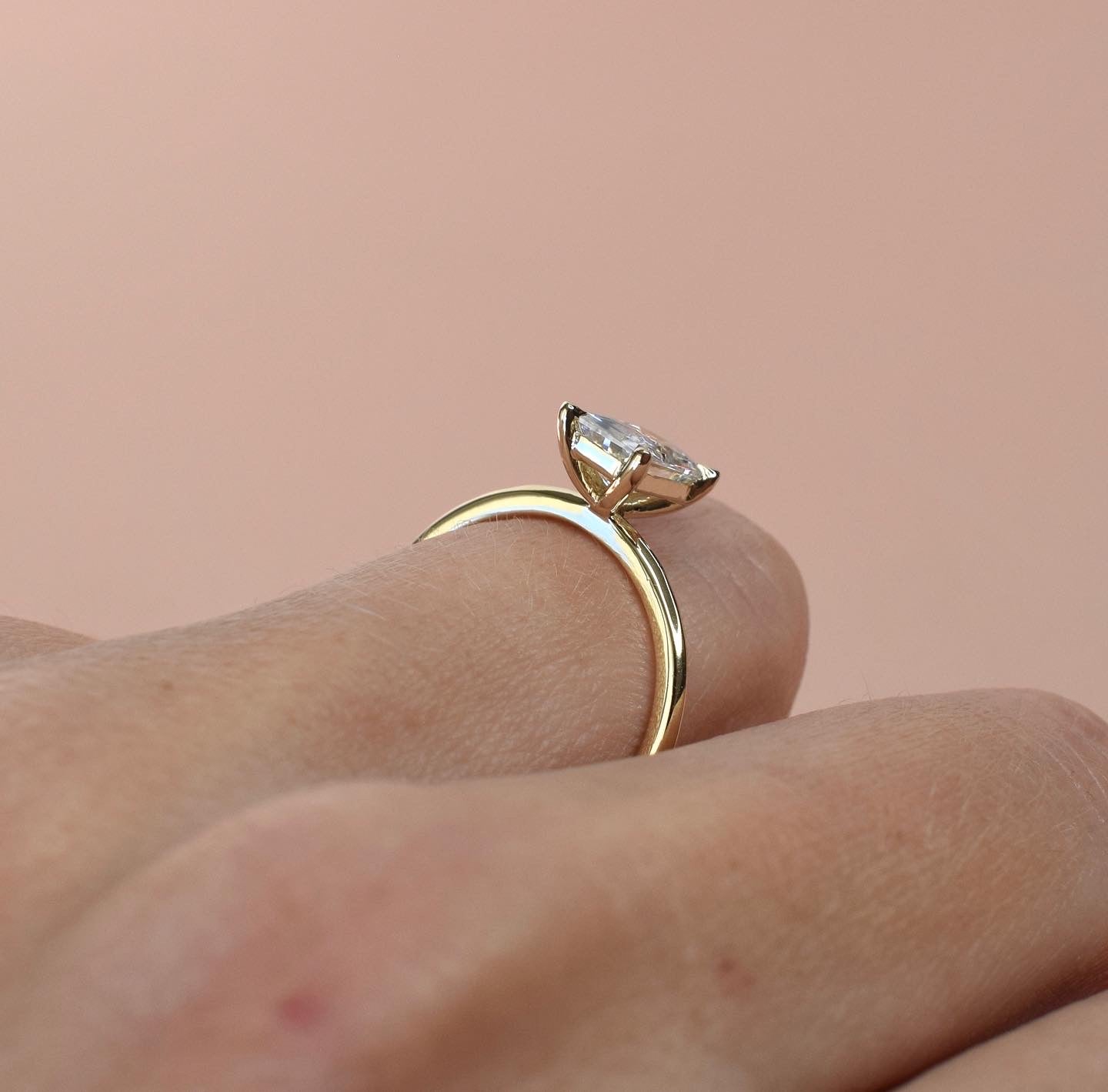Signature Skinny Radiant Solitaire Ring from Theia Jewellery