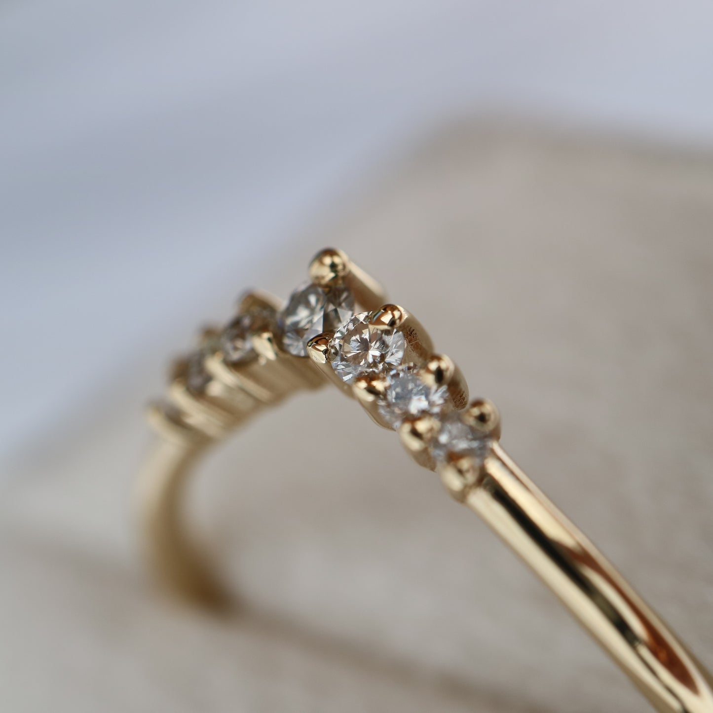 9kt gold Diamond Wishbone Ring