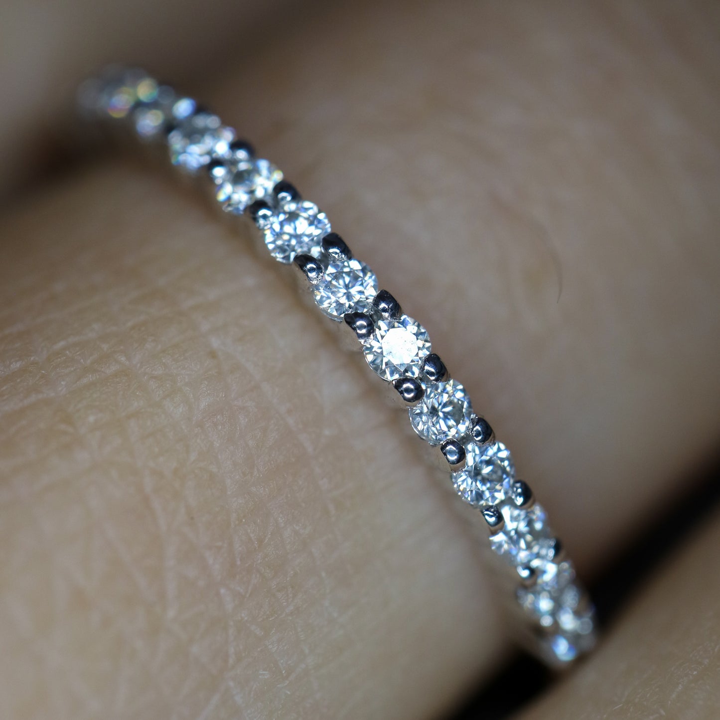 9kt white gold half eternity wedding band