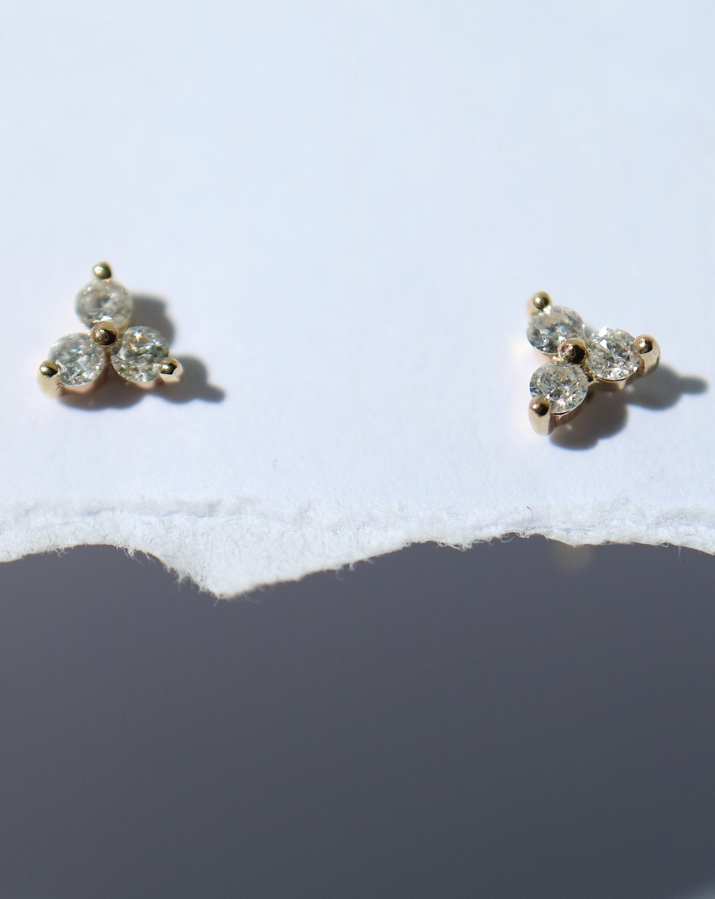 9kt Diamond Trio Stud Earrings