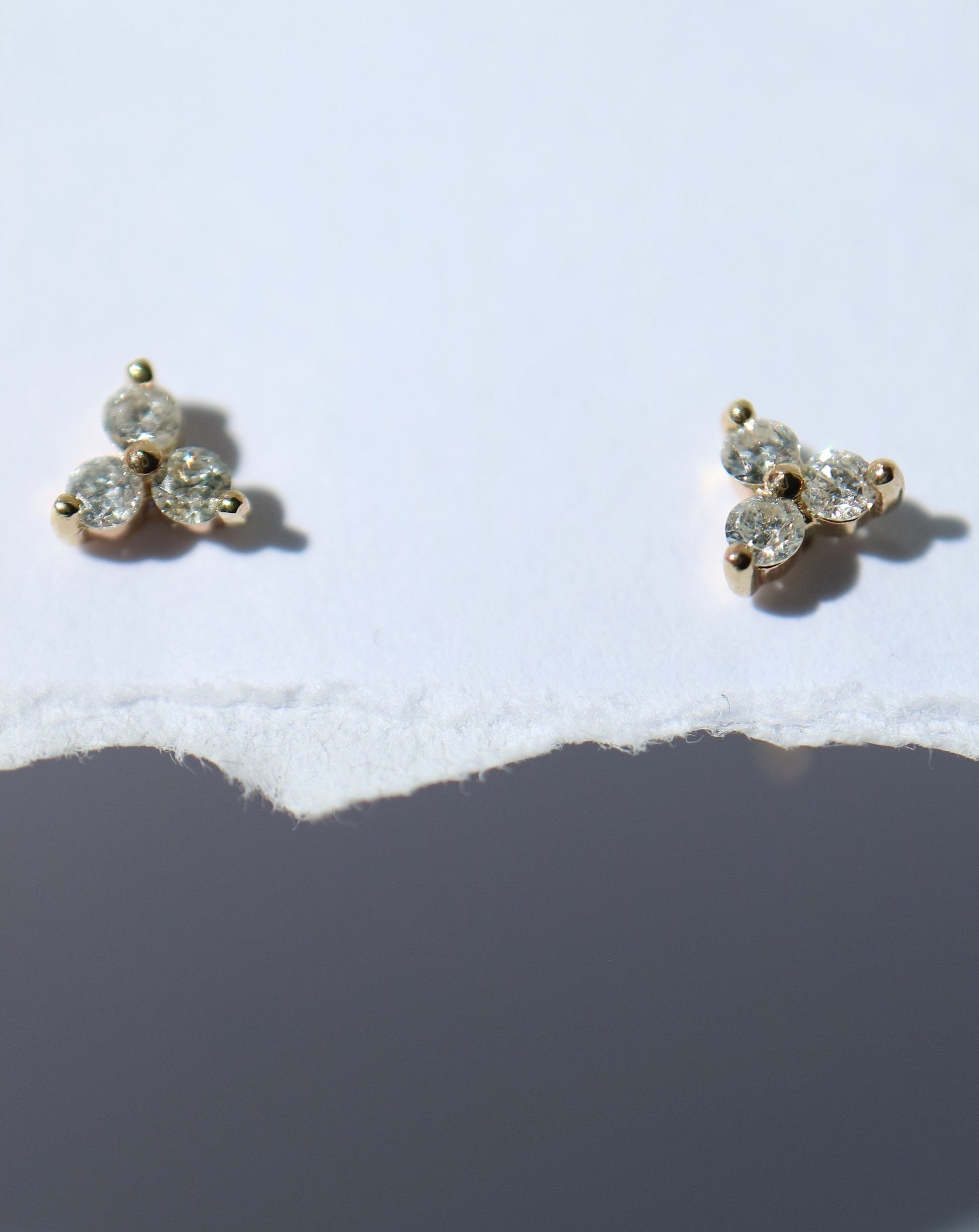 9kt Diamond Trio Stud Earrings