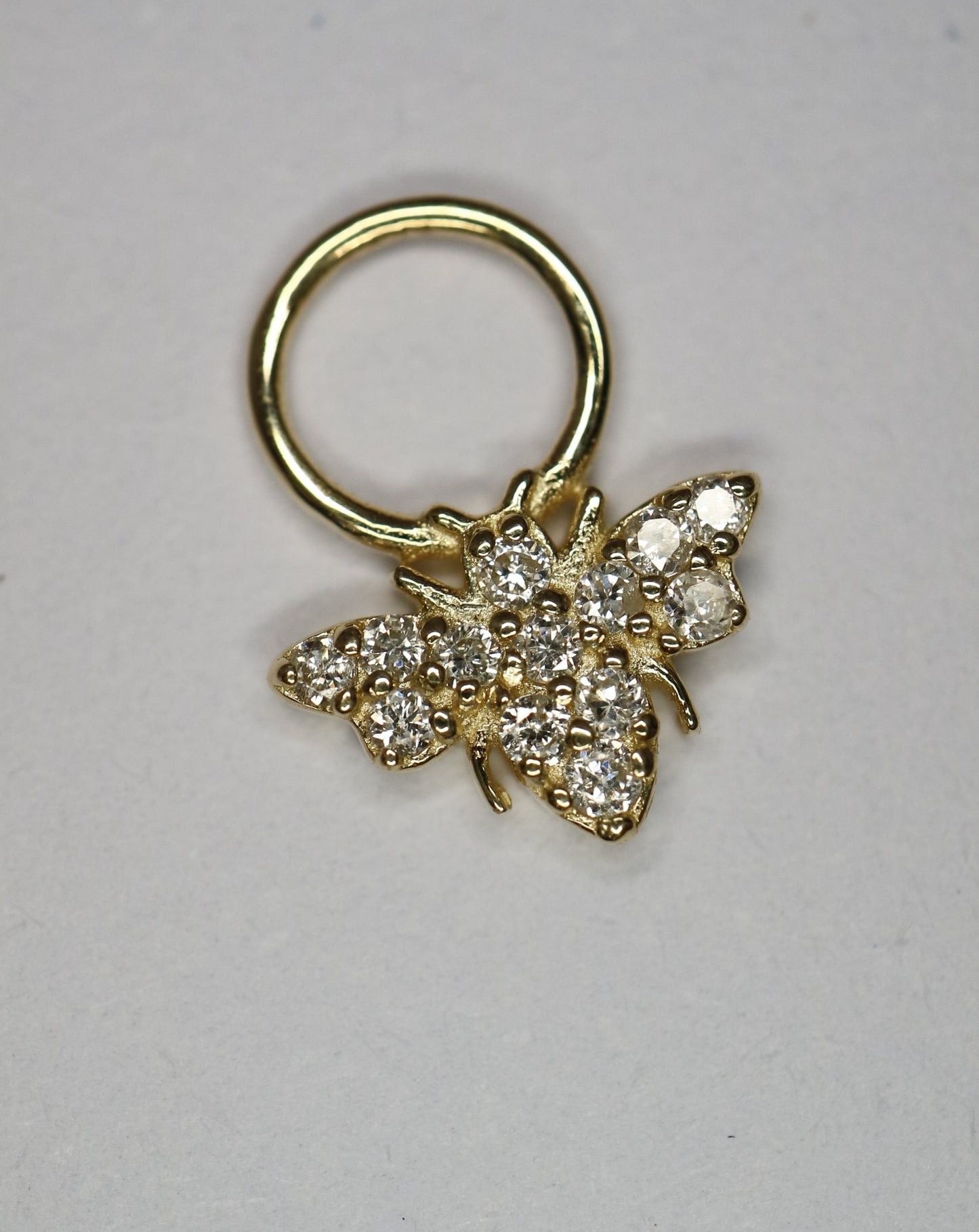 9ct gold bee charm with diamonds