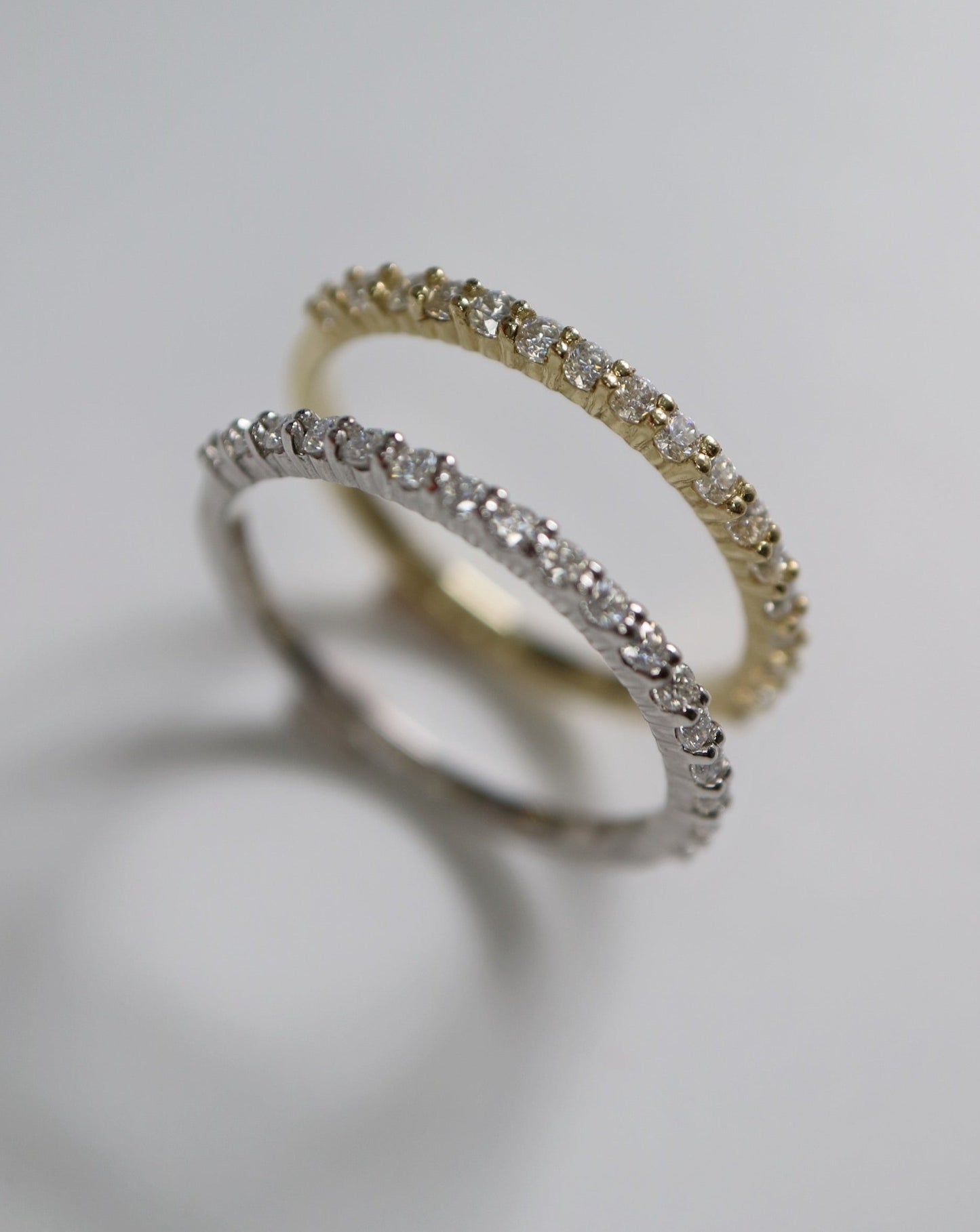 9kt gold half eternity wedding bands
