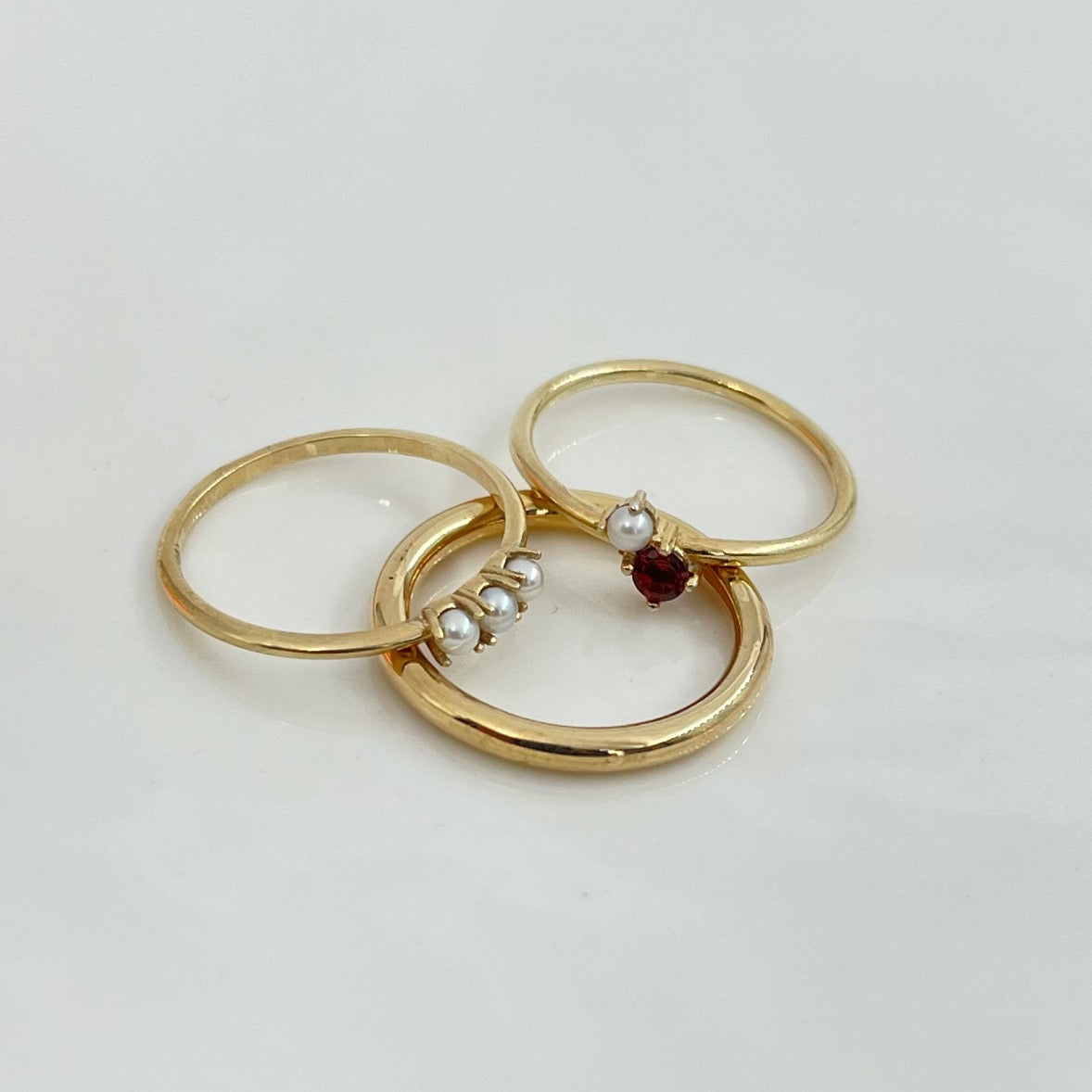 9kt gold stacking rings from Collective & Co. online jewellery store