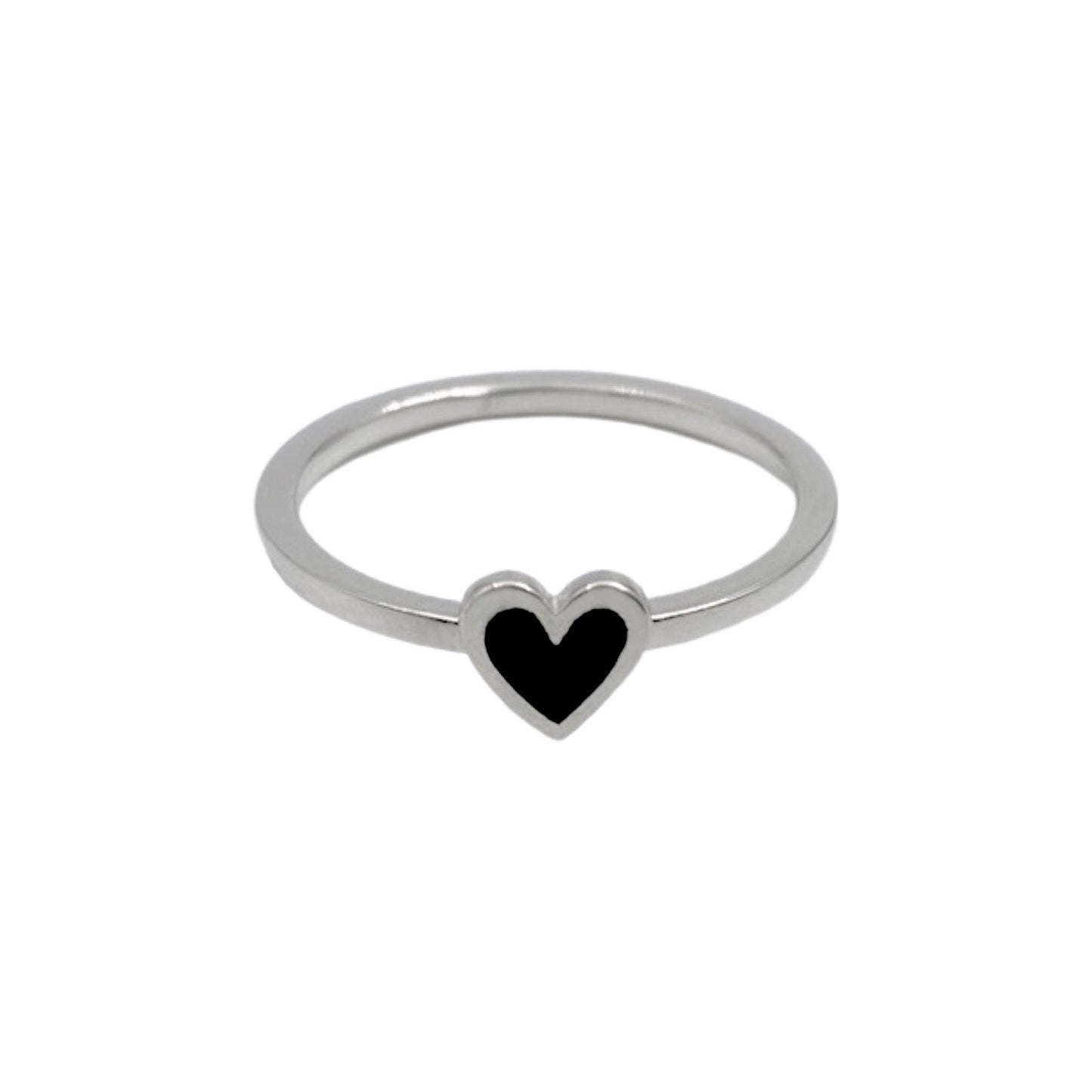 Silver heart stacking ring from Jade Rabbit