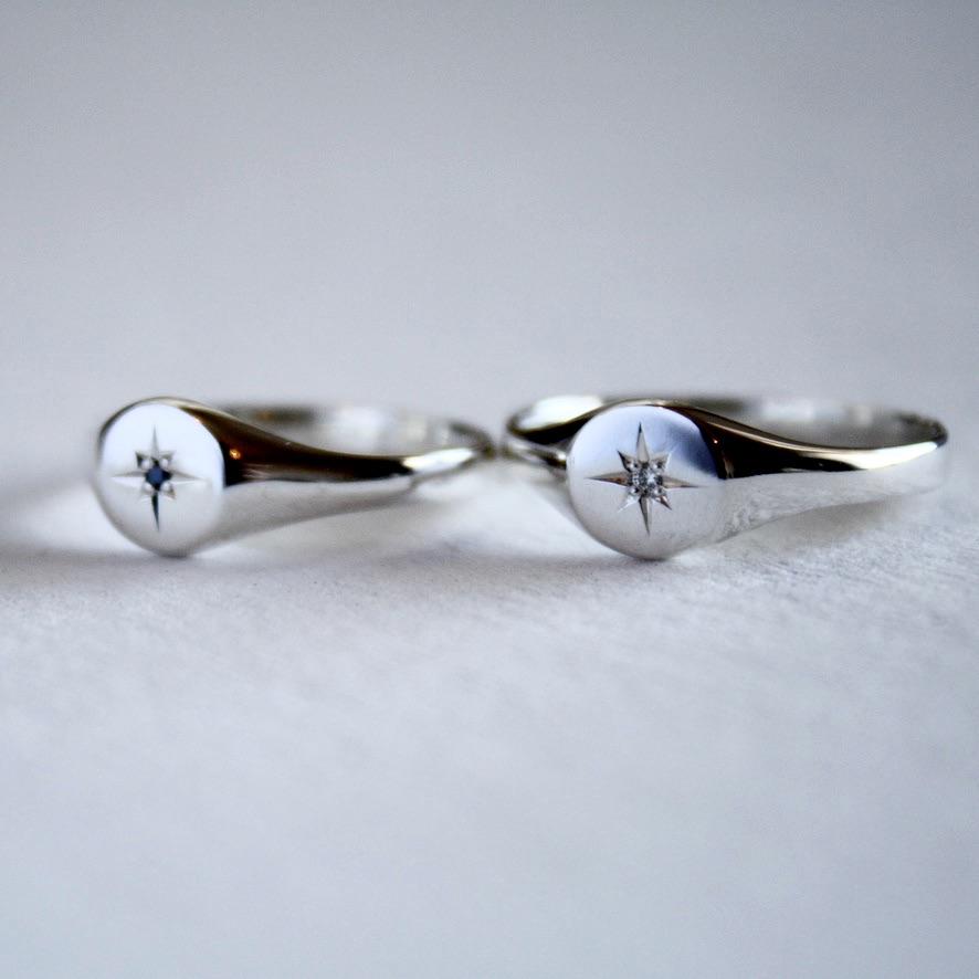 Silver signet rings