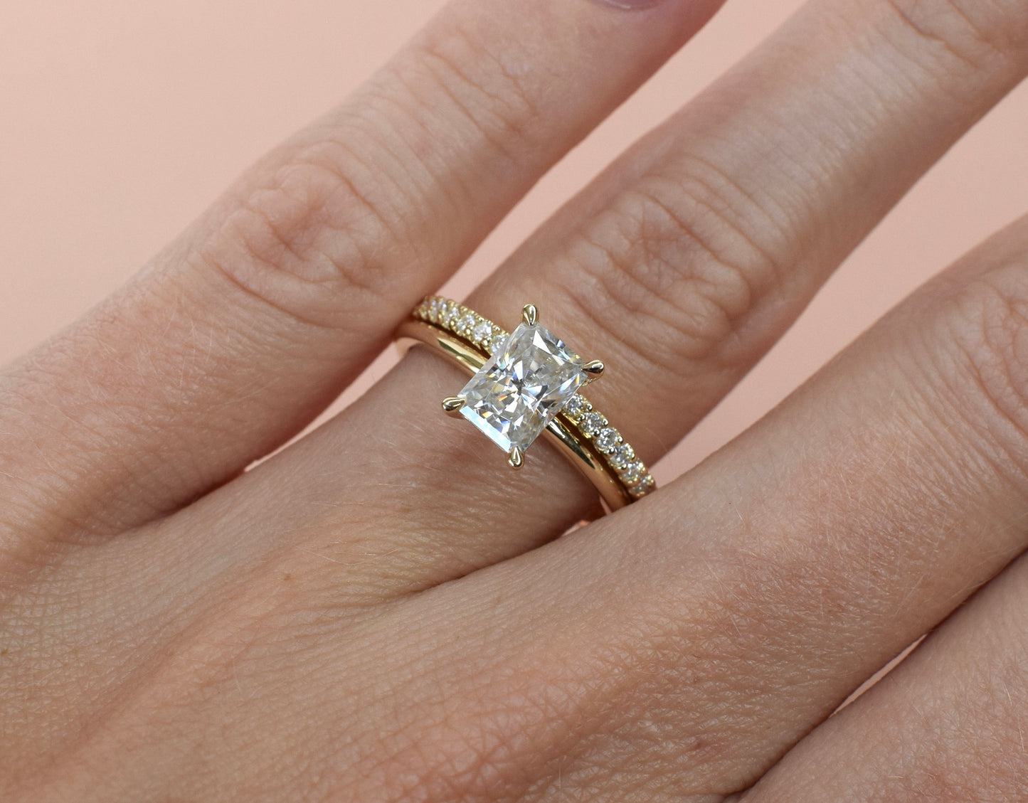 Signature Skinny Radiant Solitaire Ring from Theia Jewellery