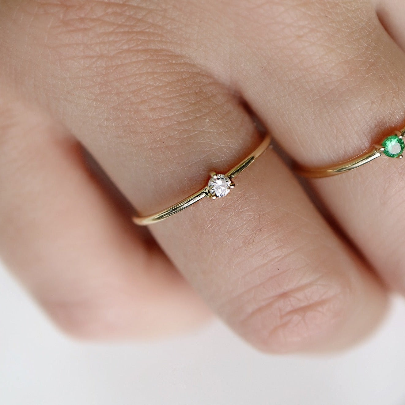 14kt gold Diamond stacking ring