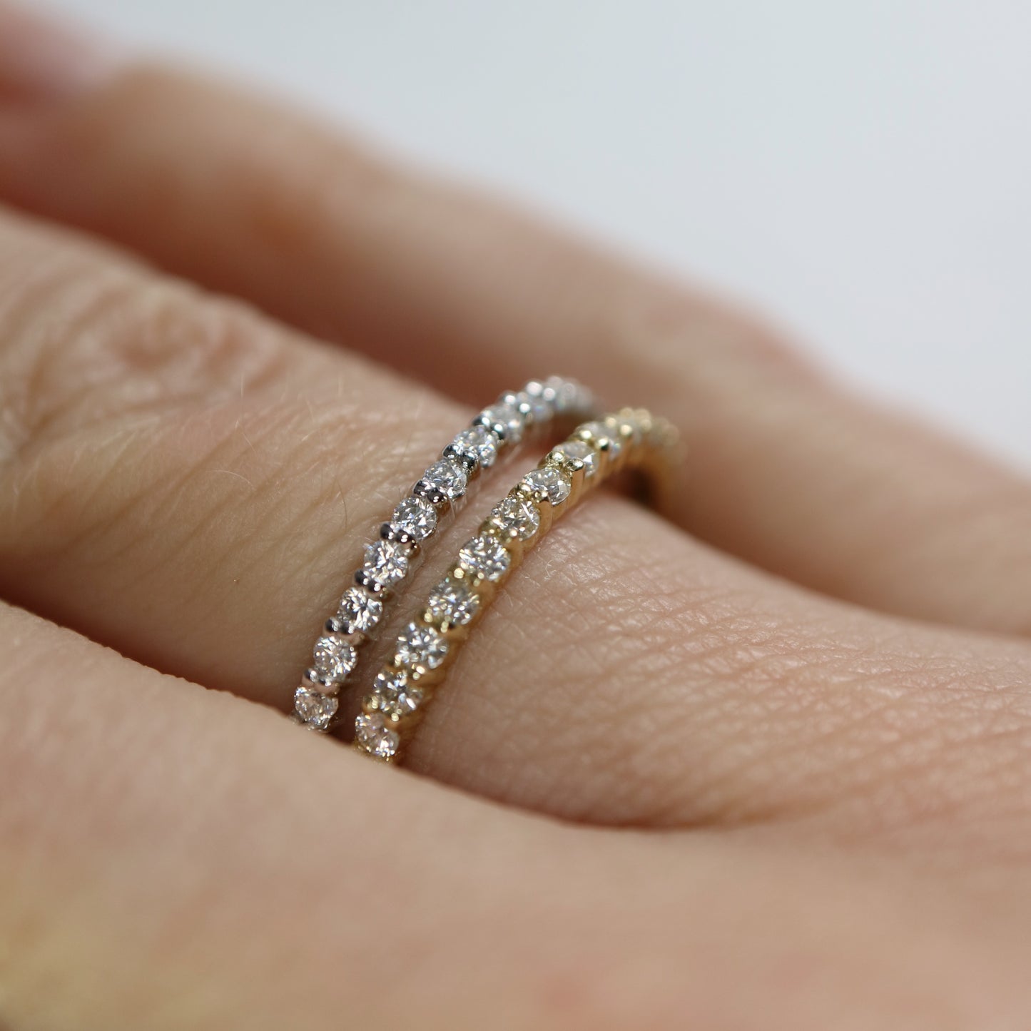 9kt gold half eternity wedding bands