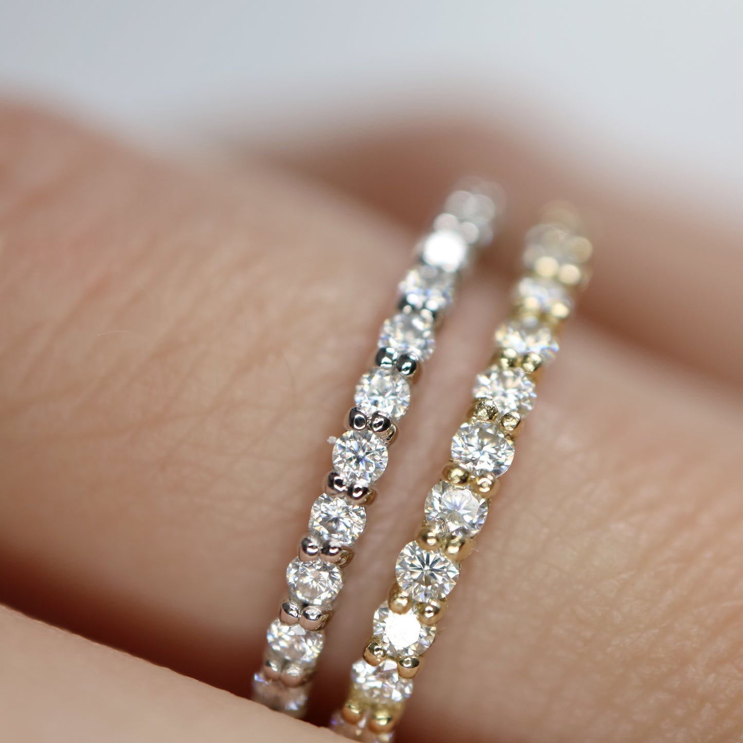9kt gold half eternity wedding bands