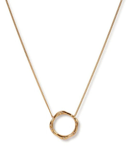 9kt gold Pave Wobble Necklace