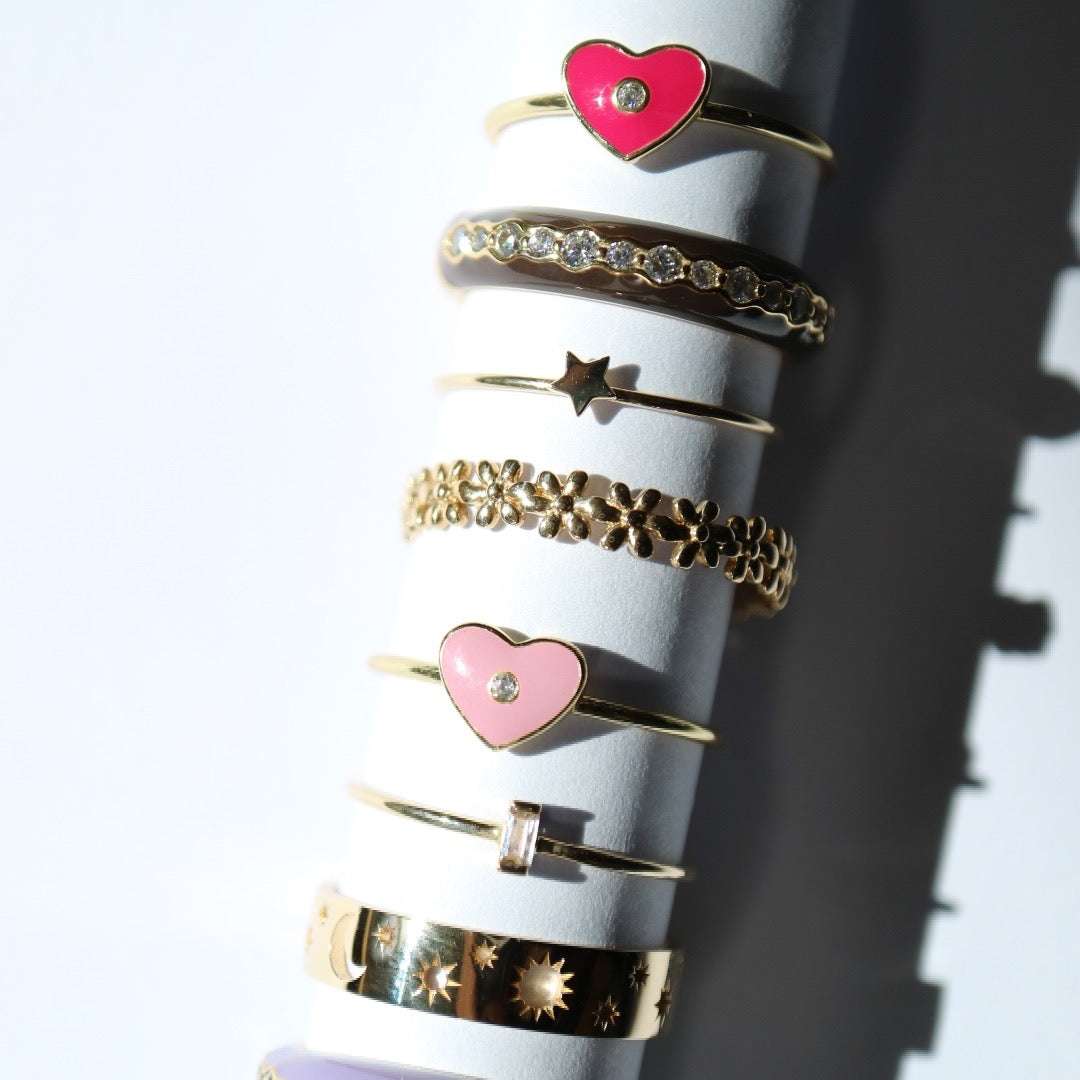 Gold stacking rings