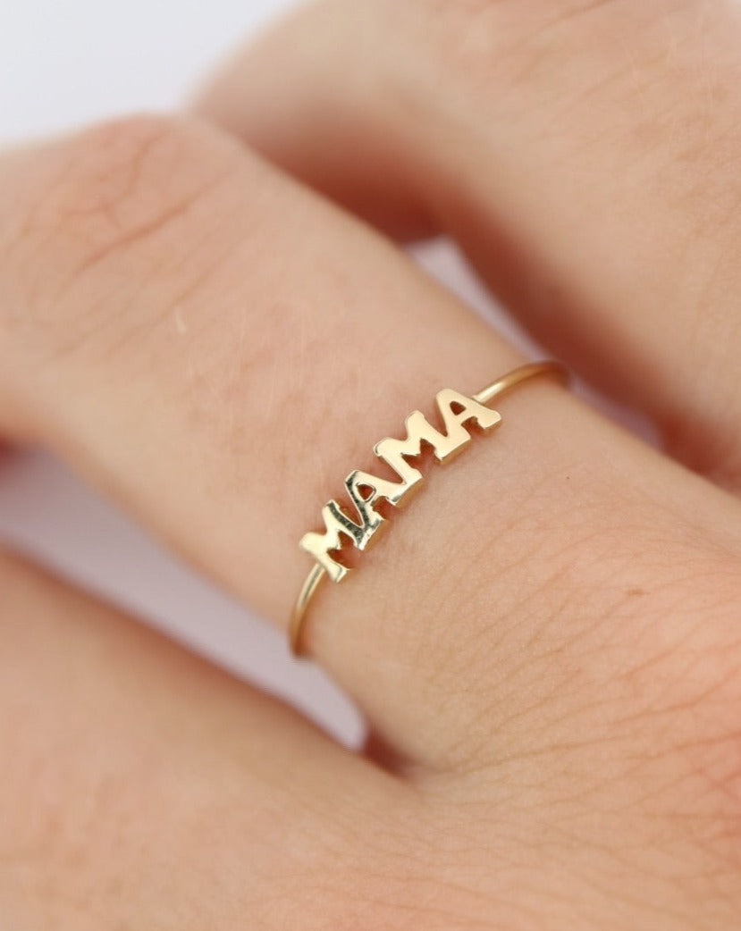 9kt gold MAMA Ring