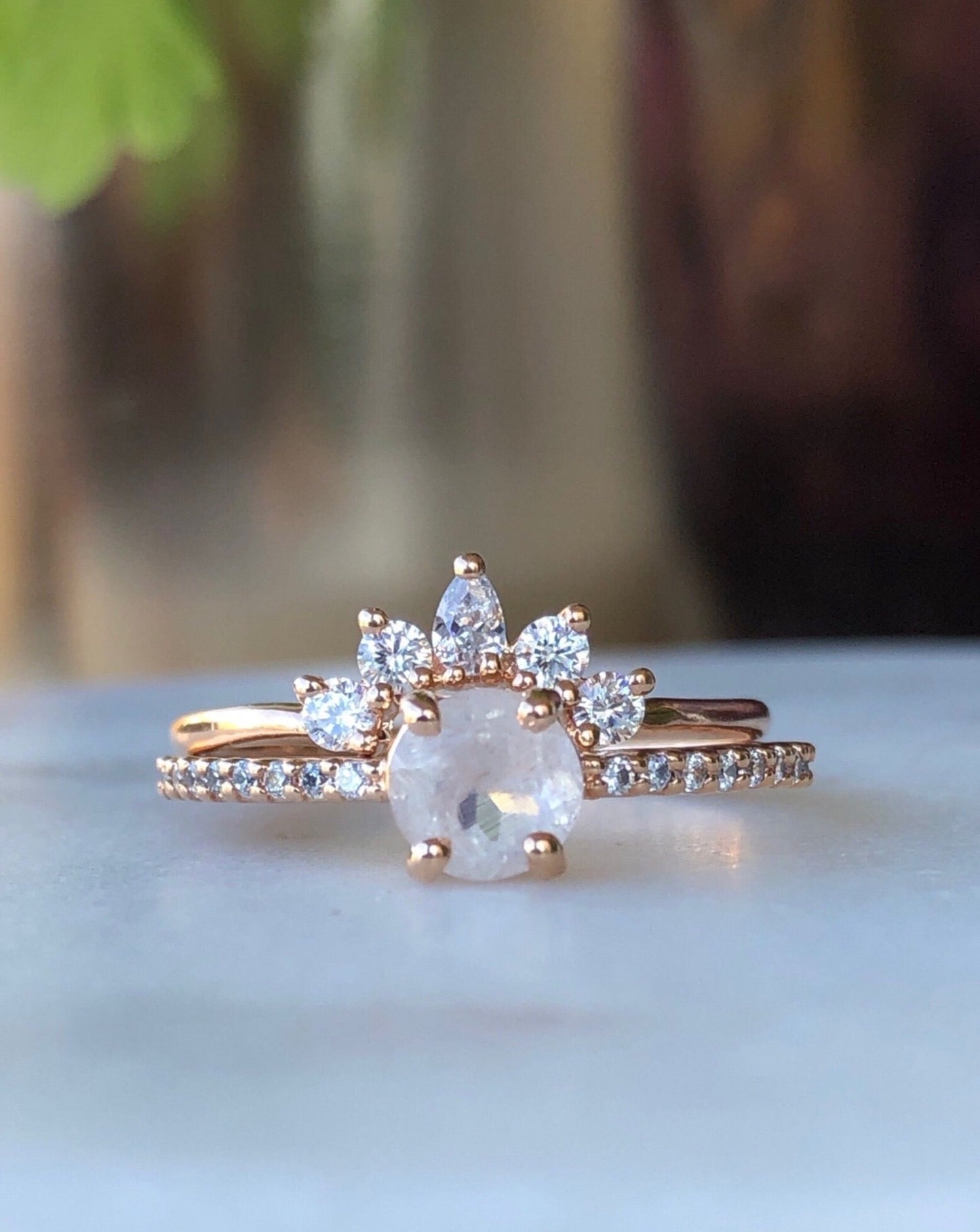 Rose Gold Dancing Fairy stacking ring