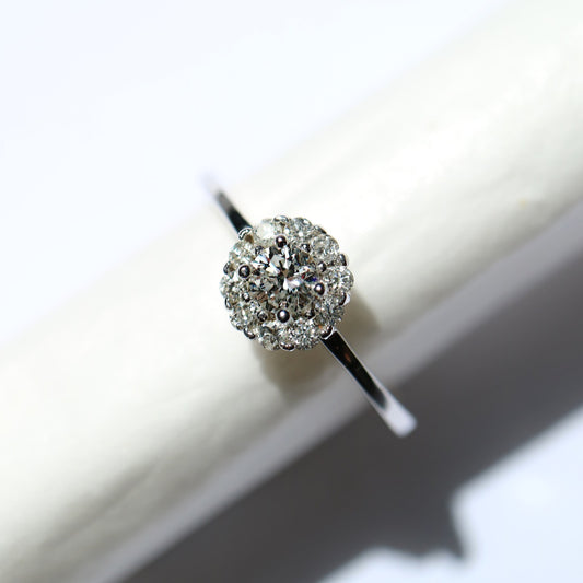 9ct Diamond Flower Ring