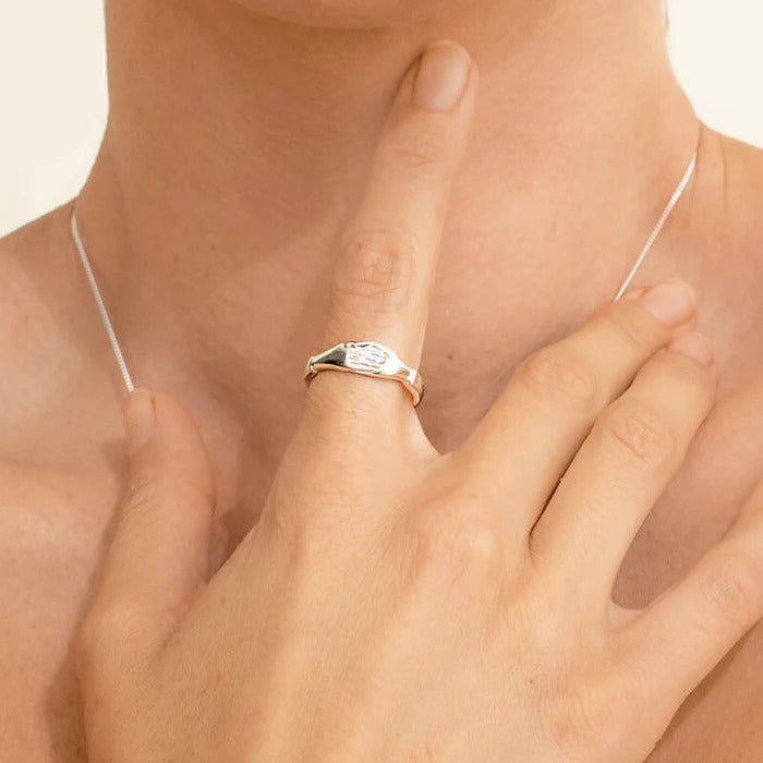 9ct gold Holding Hands Ring from Meraki Jewellery