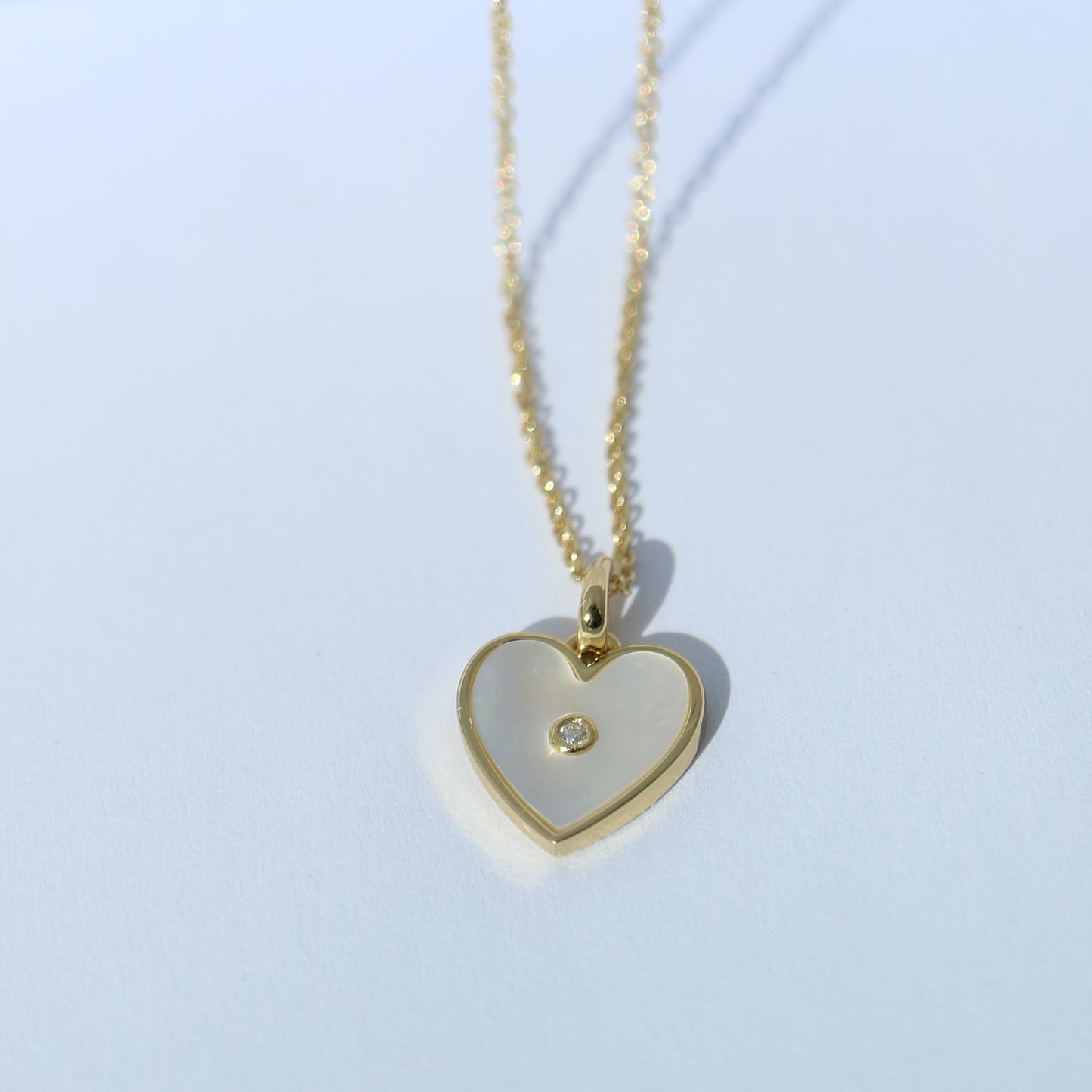 Mother of Pearl Heart Pendant