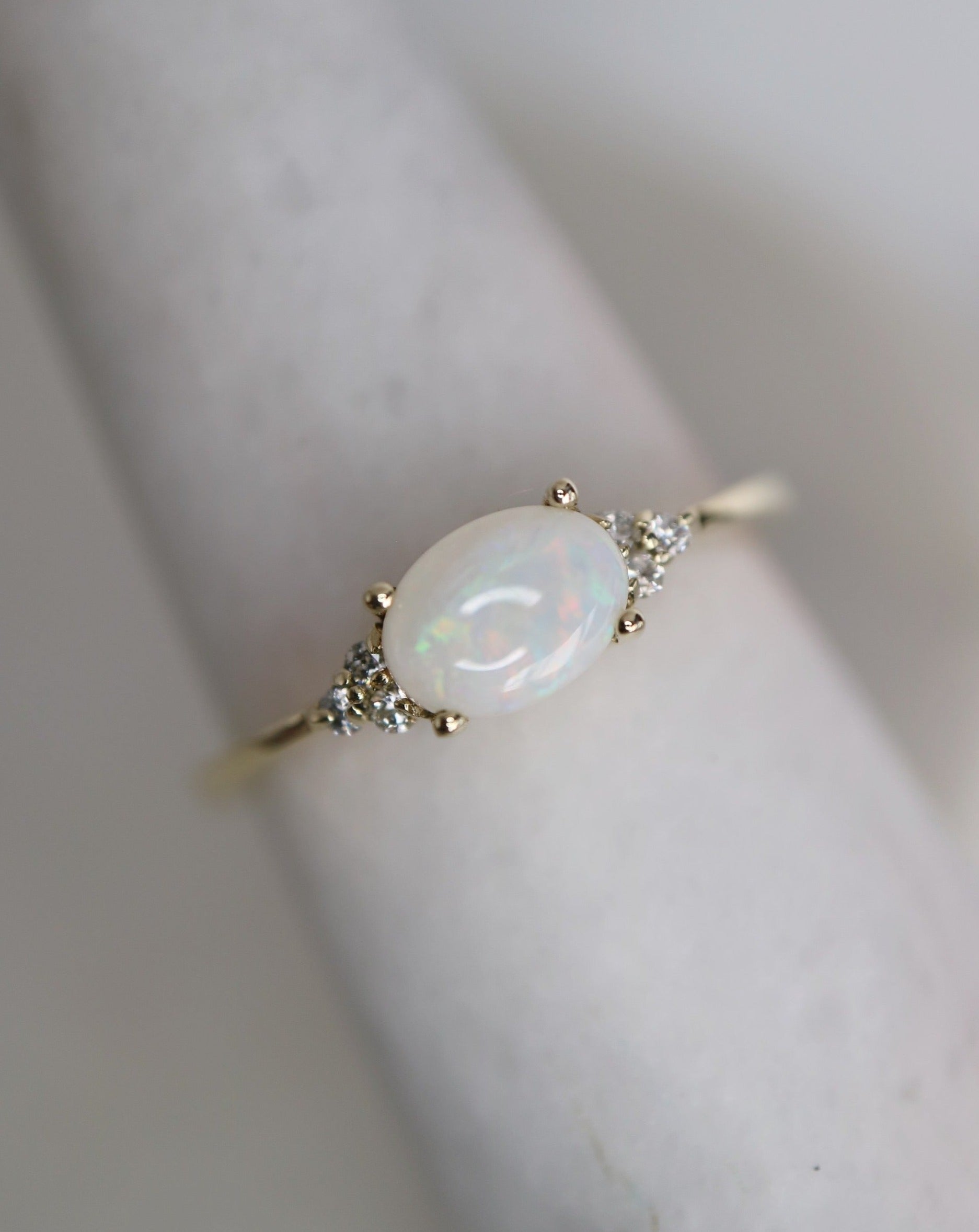 9ct gold Cassie Ring with opal and diamonds