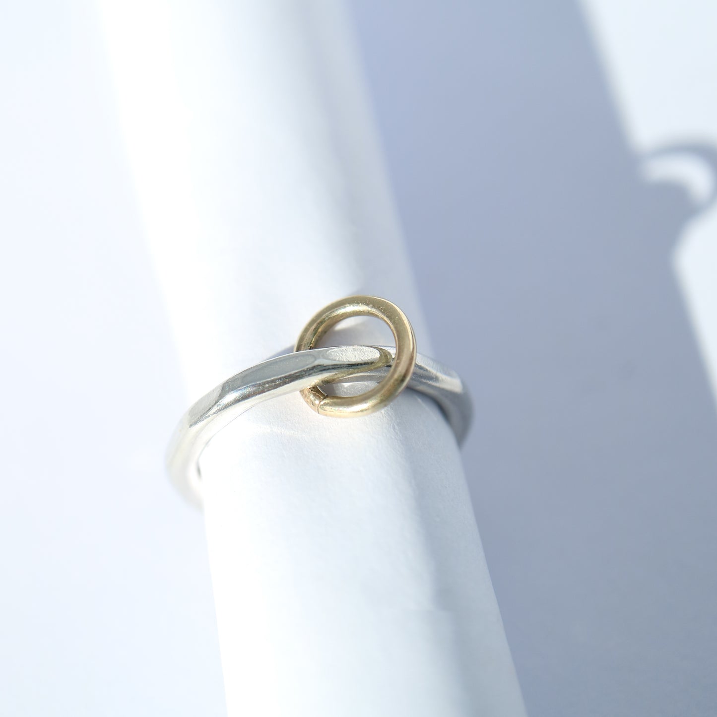 Silver and gold ring