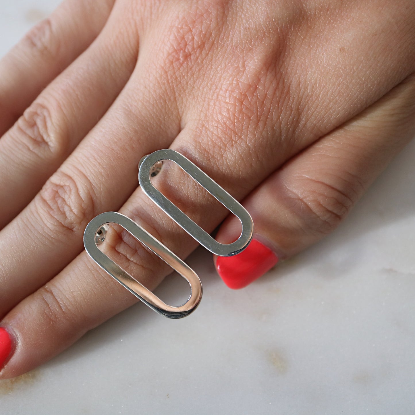 Silver Tyde Earrings from Maiden Stone jewellery