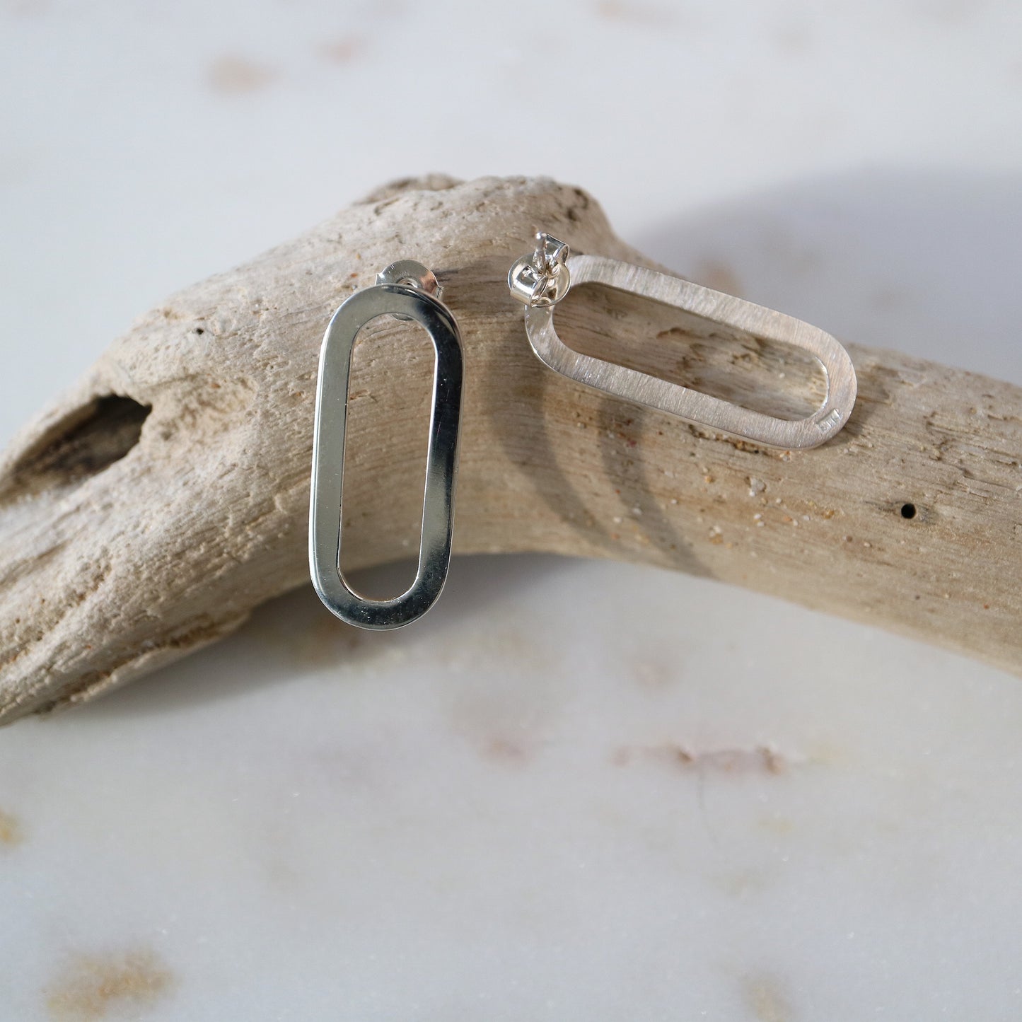 Silver Tyde Earrings from Maiden Stone jewellery