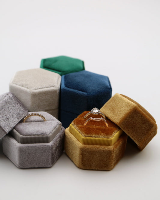 Luxury velvet ring boxes