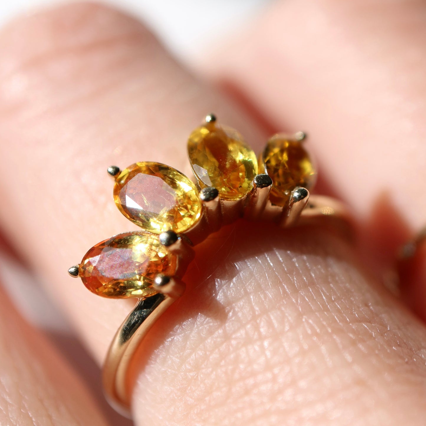 9ct gold Sunrise Ring with citrine gemstones