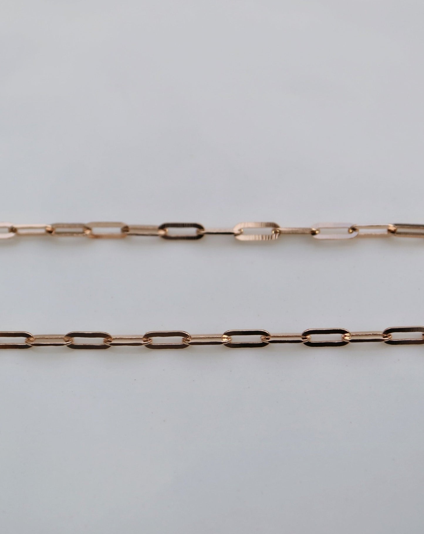 Solid 9kt Gold Flat Paperclip Chain