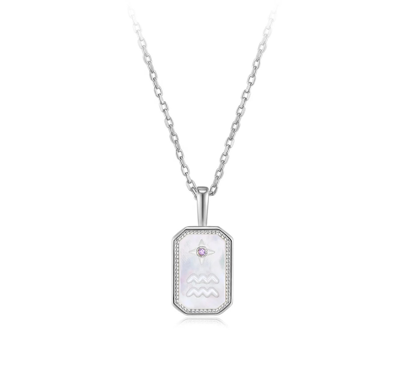 Aquarius Horoscope Pendant in silver