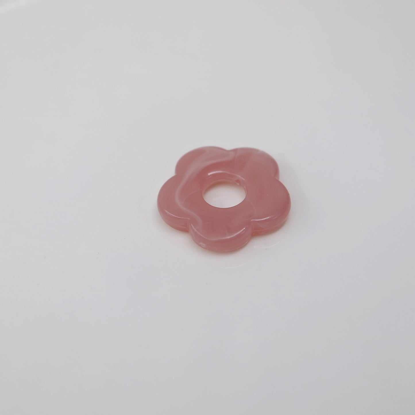 Flower Power Acrylic Charm in candyfloss pink