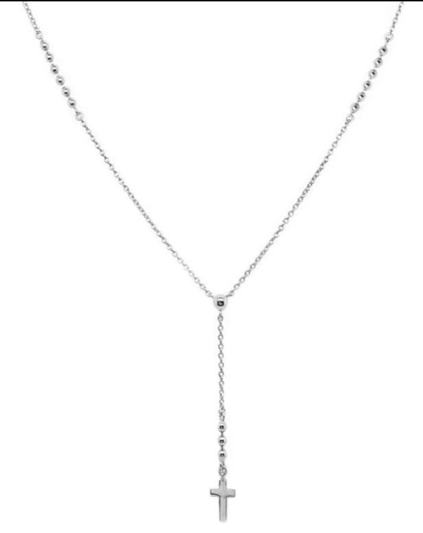 Crucifix Lariat Pendant in silver