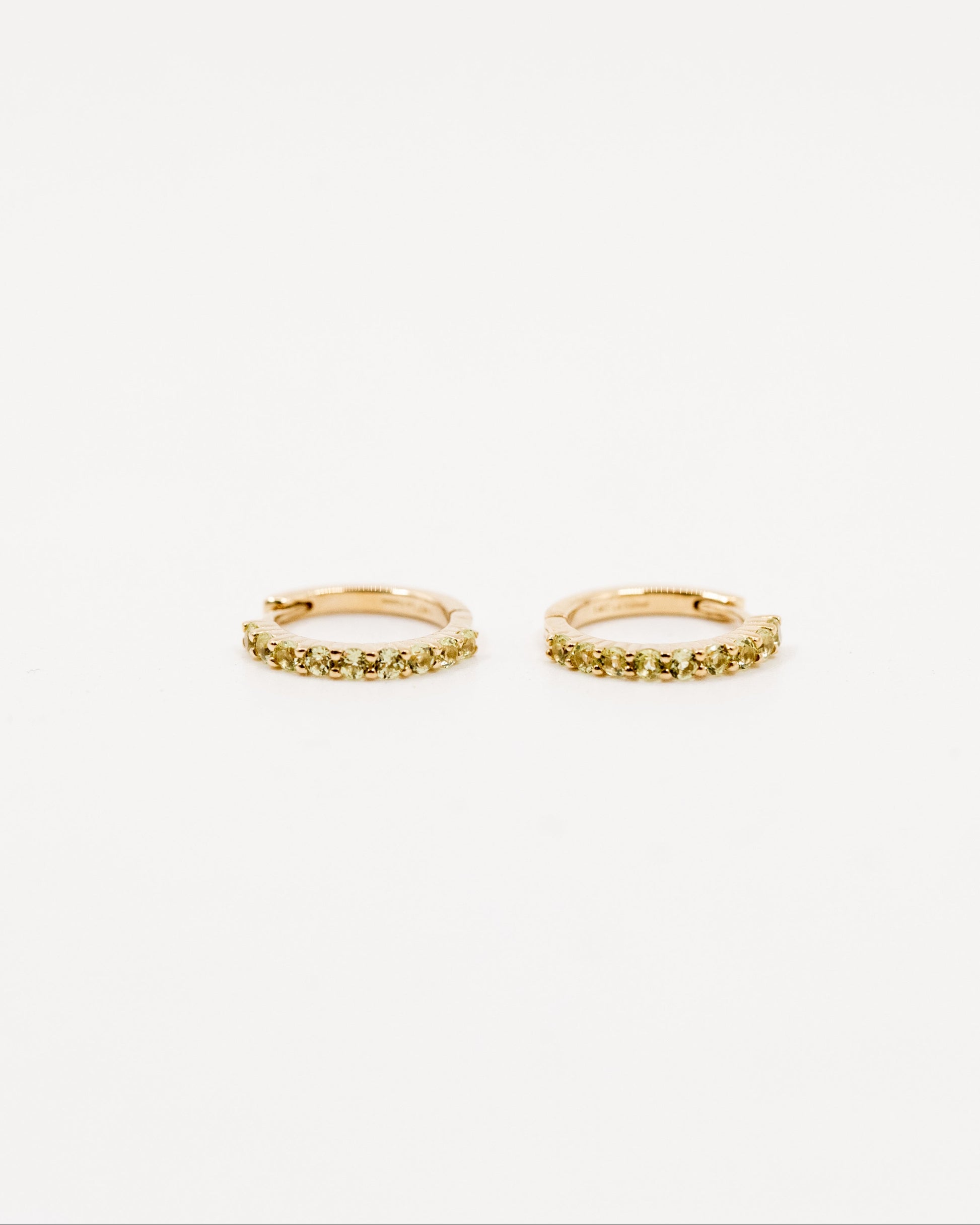 9kt gold Huggie Earrings with Peridot