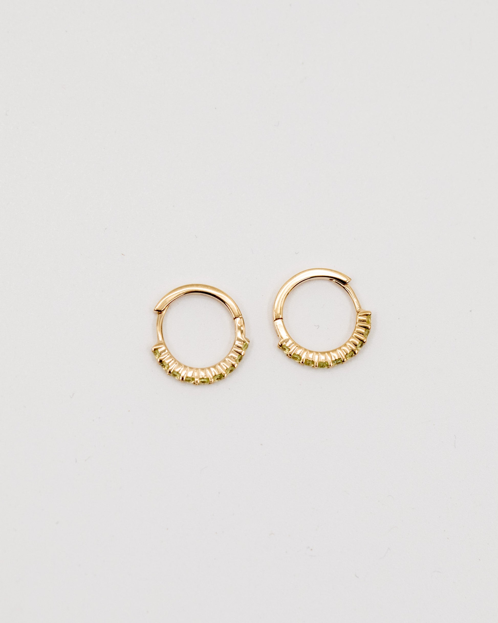 9kt gold Huggie Earrings with Peridot