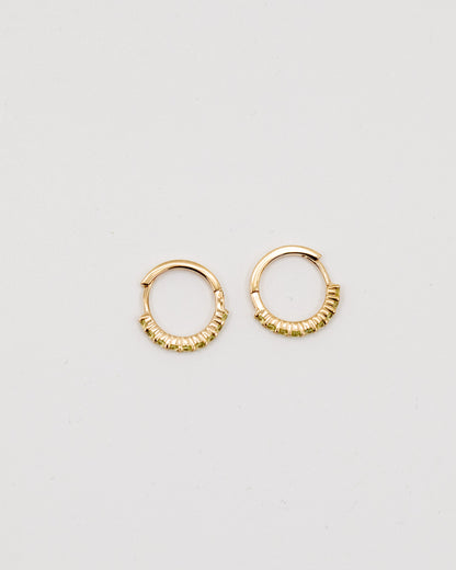 9kt gold Huggie Earrings with Peridot