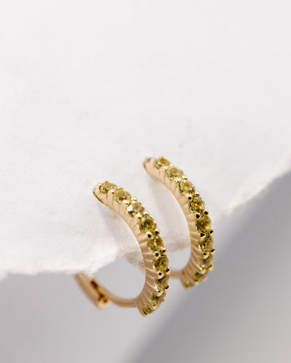 9kt gold Huggie Earrings with Peridot