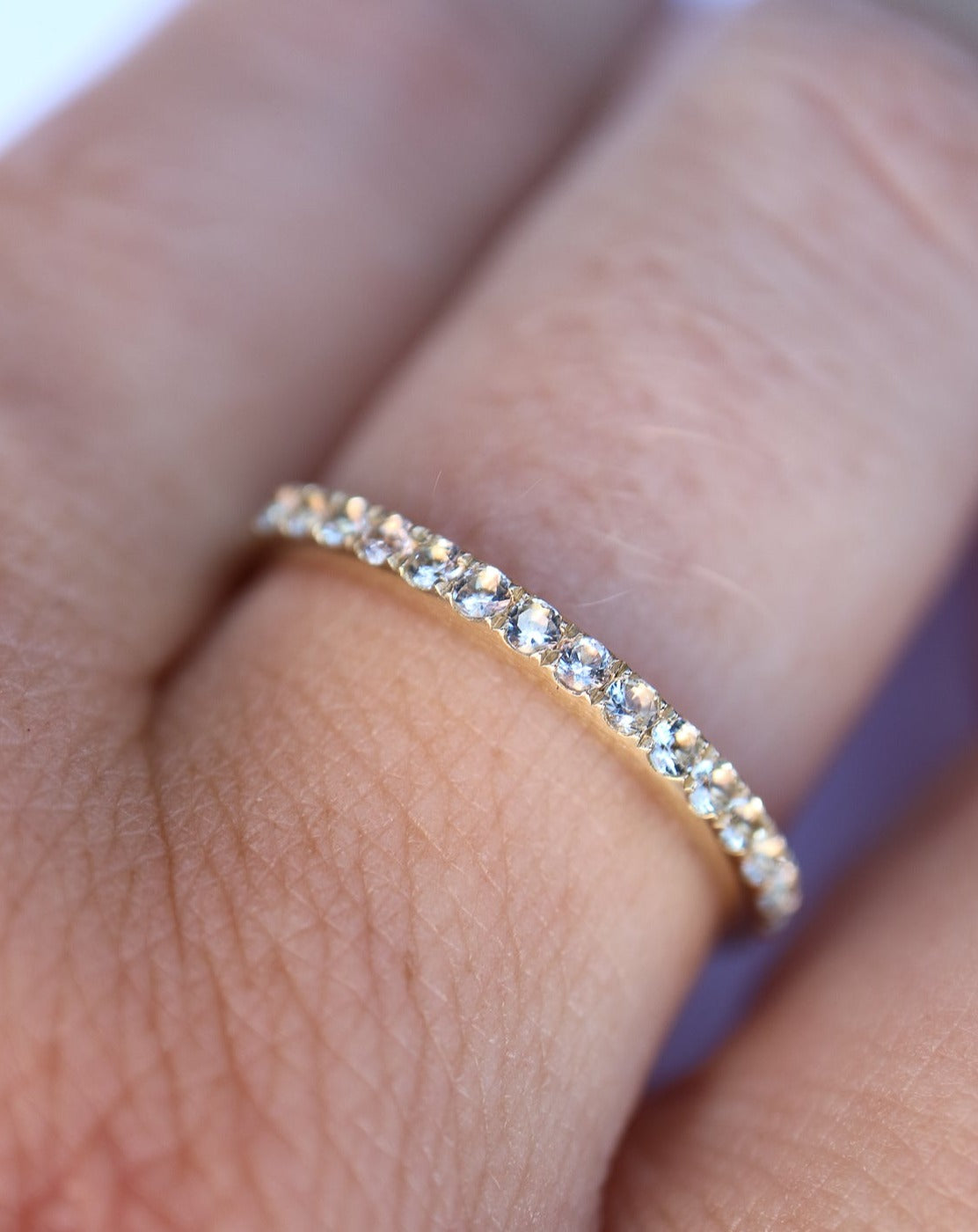 14kt gold Aquamarine half eternity ring from Collective & Co jewellery brand