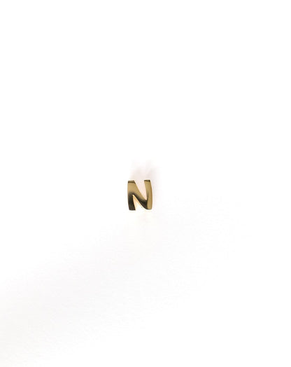 N initial charm letter pendant in 14kt gold