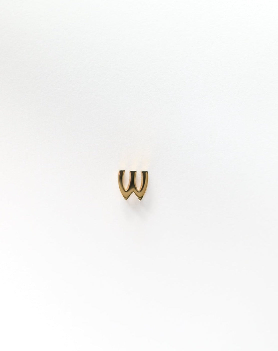 W initial charm letter pendant in 14kt gold