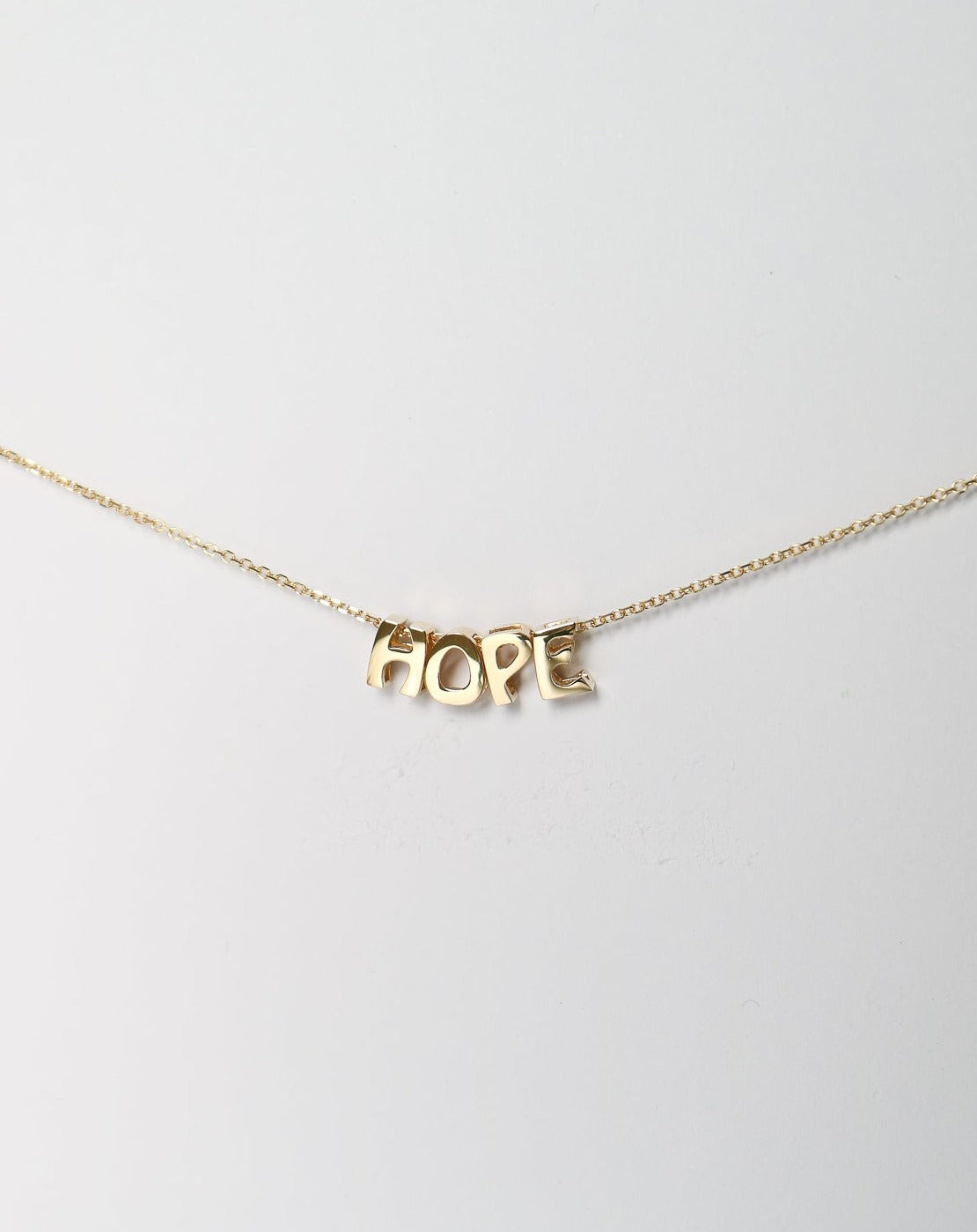 Letter charm initials in 14ct gold